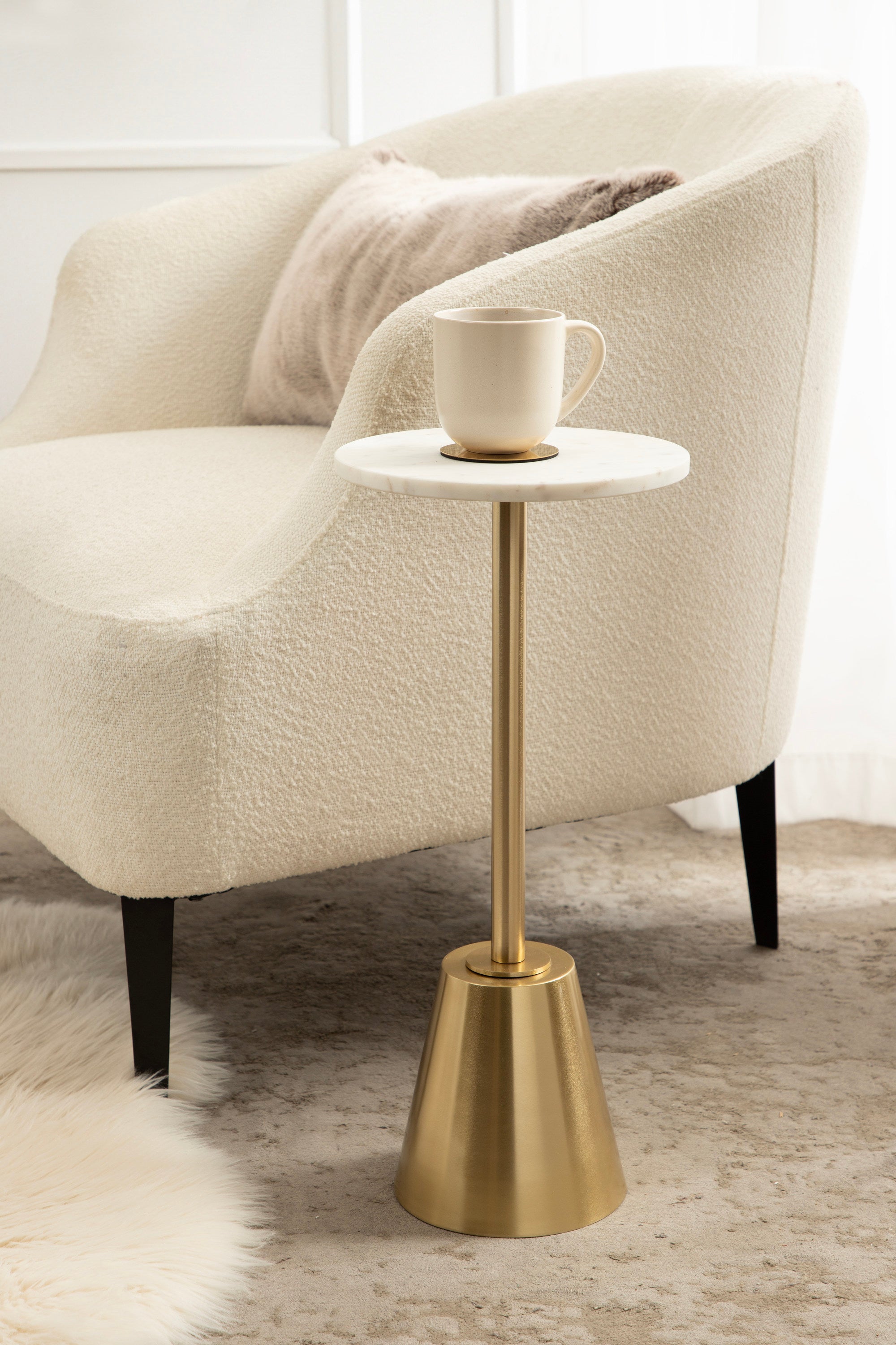 Side Table White Gold 10x10x22 6