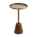 Side Table Gold Walnut Brown 14x14x24 1