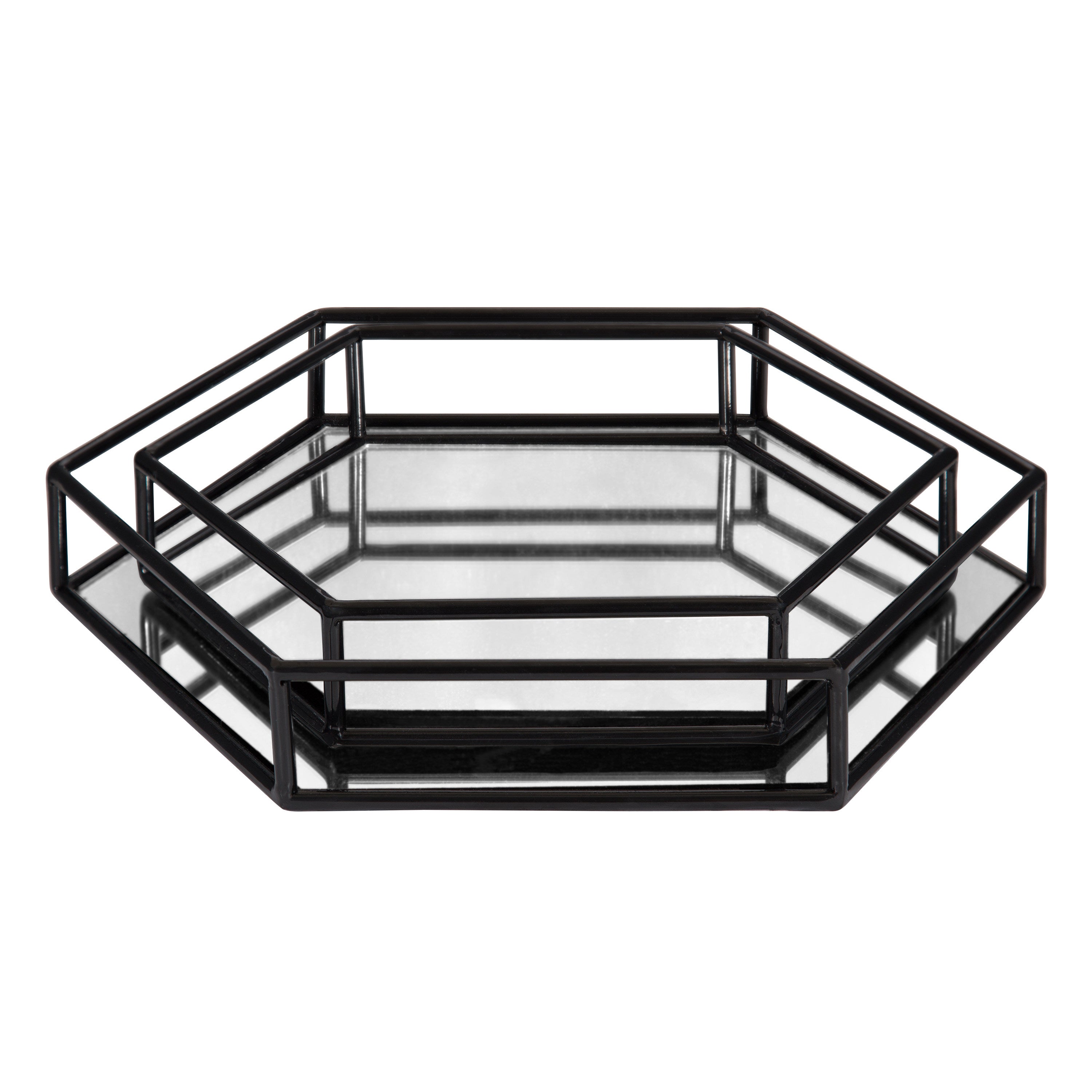 Tray Set Black 2 Piece 4