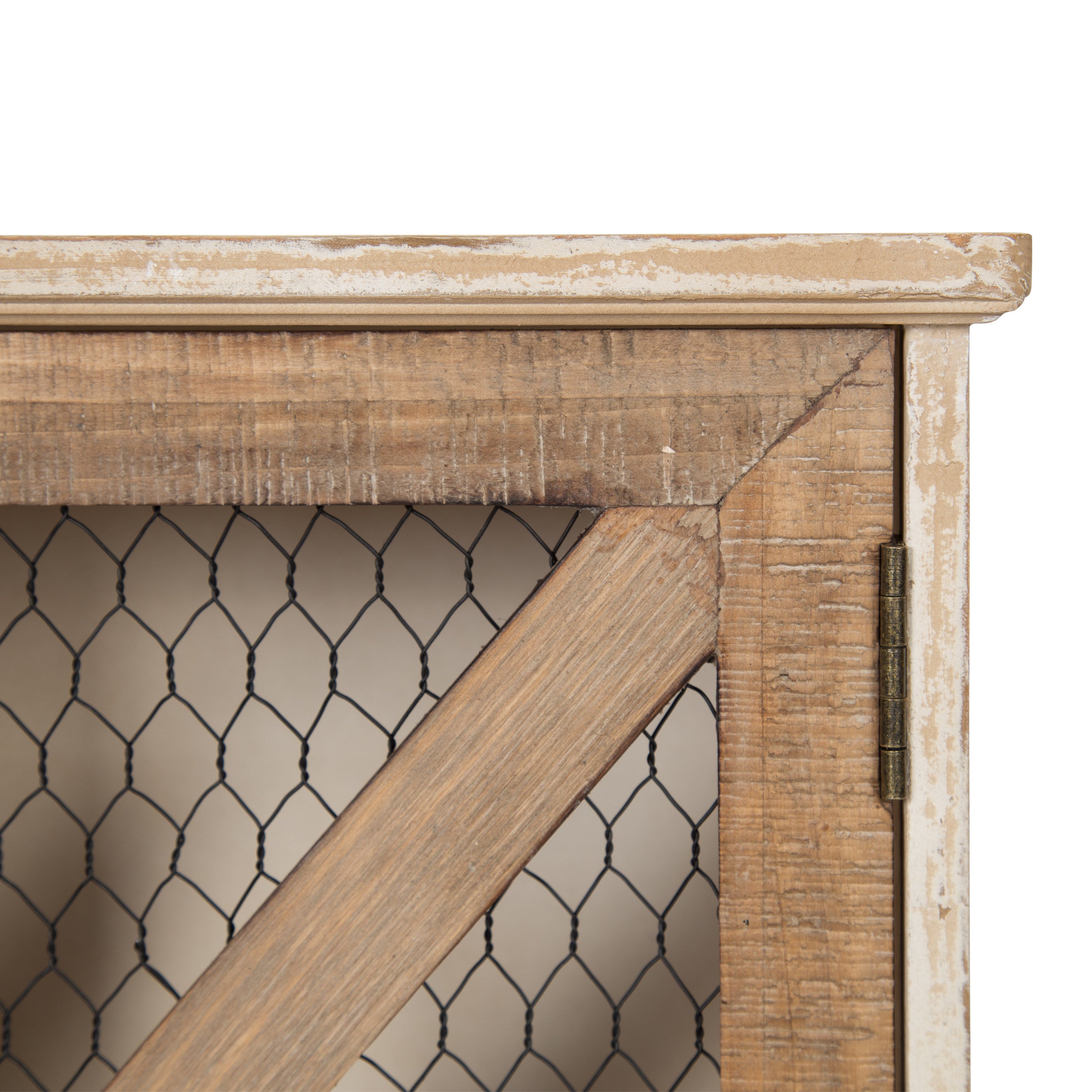 Cabinet Rustic Brown White 21x6x20 3