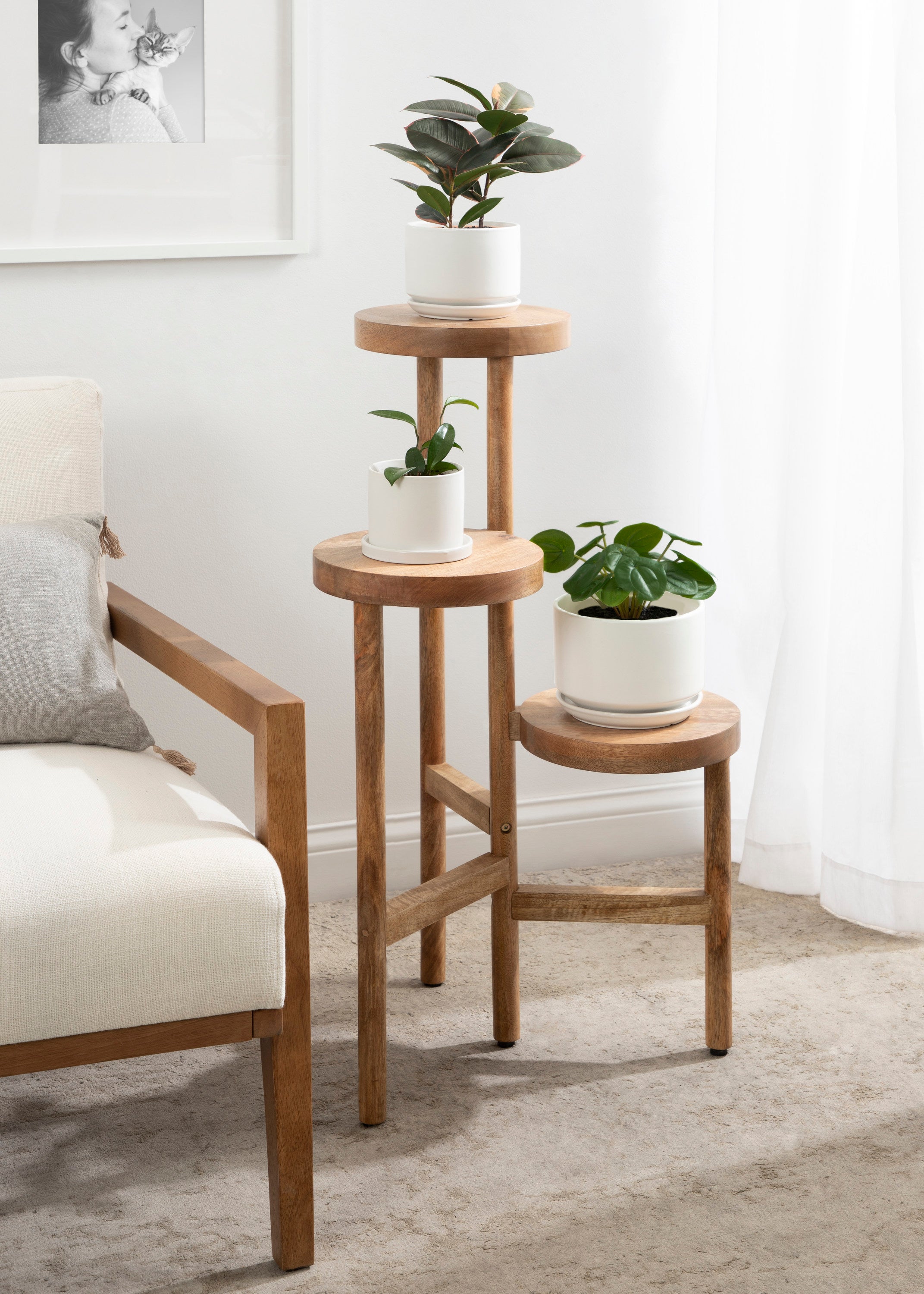 Plant Stand Natural 16x16x35 5
