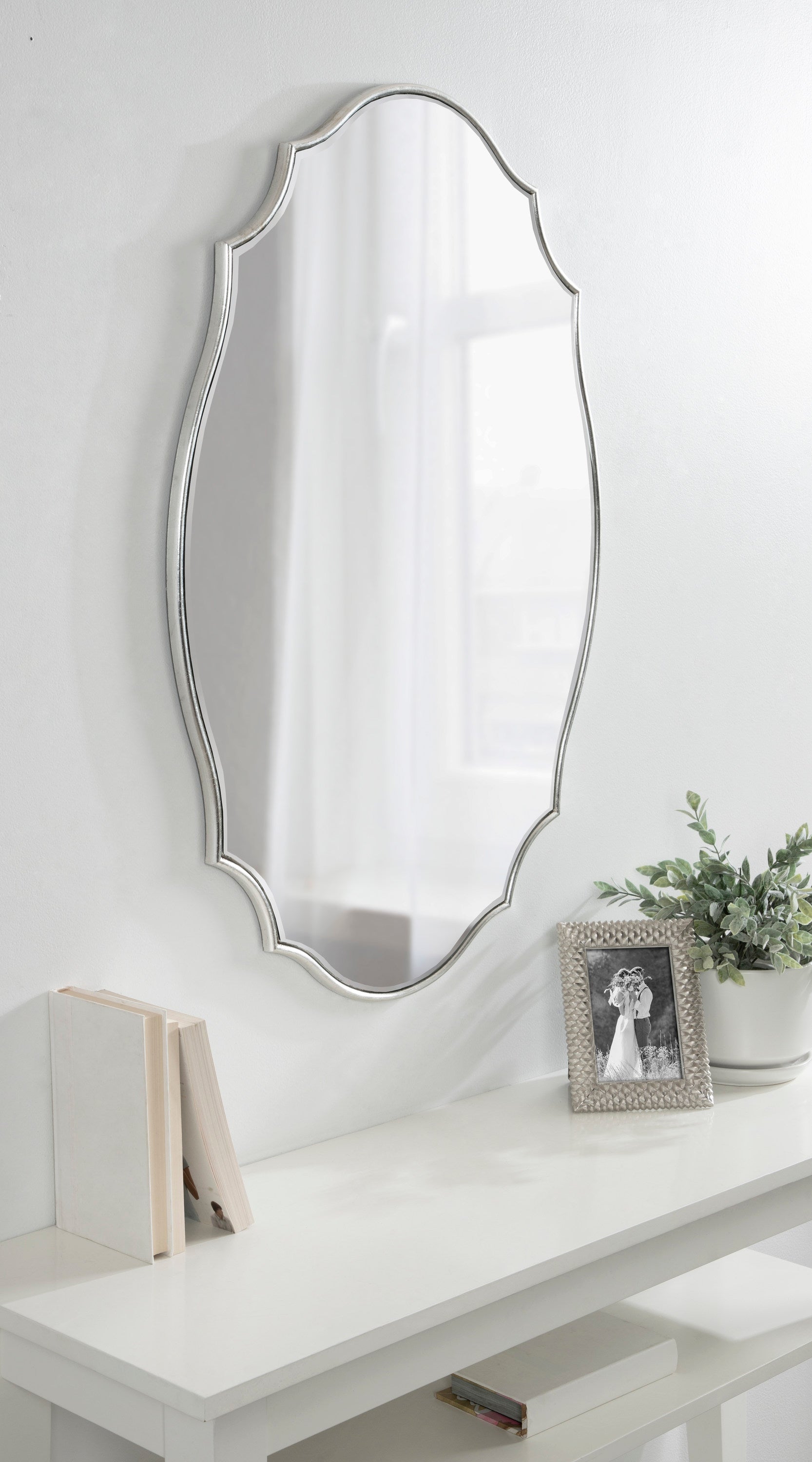Scallop Mirror Silver 24x36 6