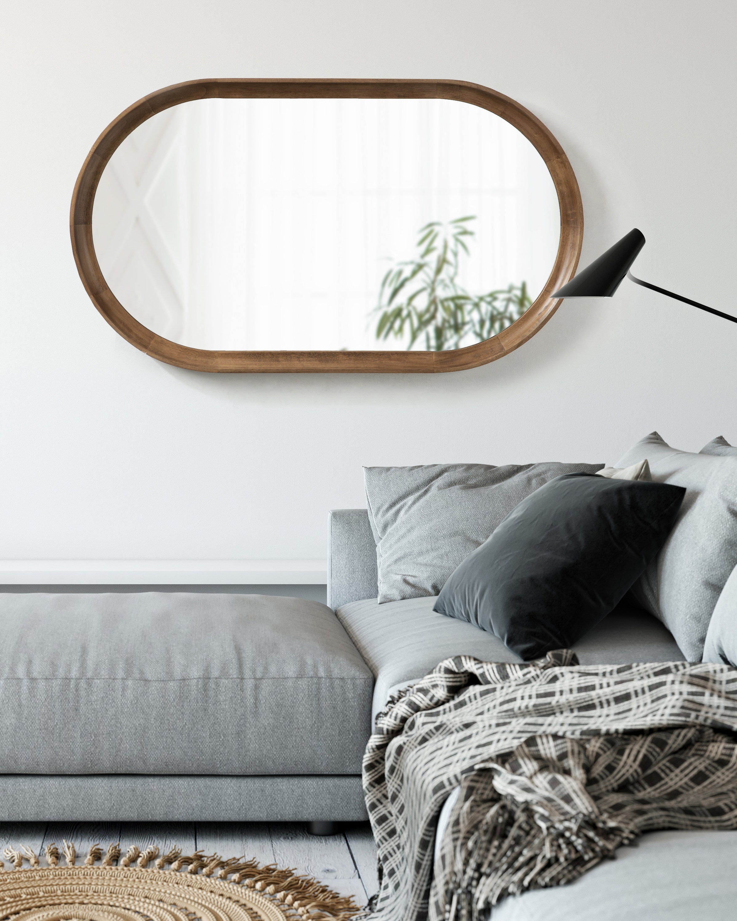 Kate and Laurel Hatherleigh Modern Farmhouse Rounded Oval Wooden