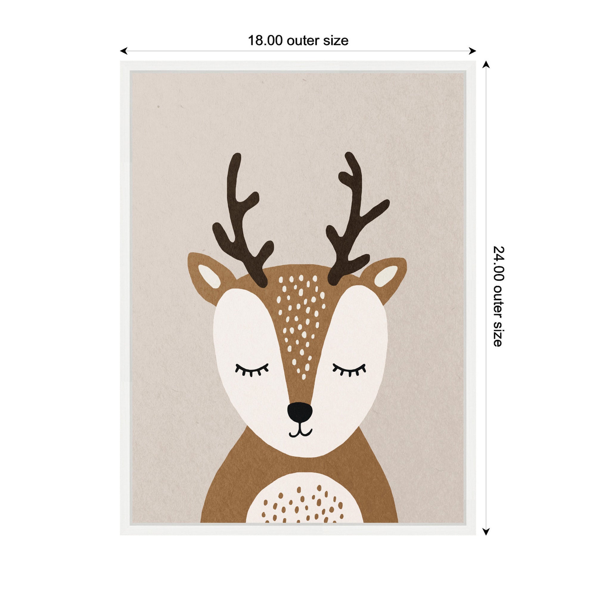 Deer by July Art Prints Framed Canvas Wall Art Print