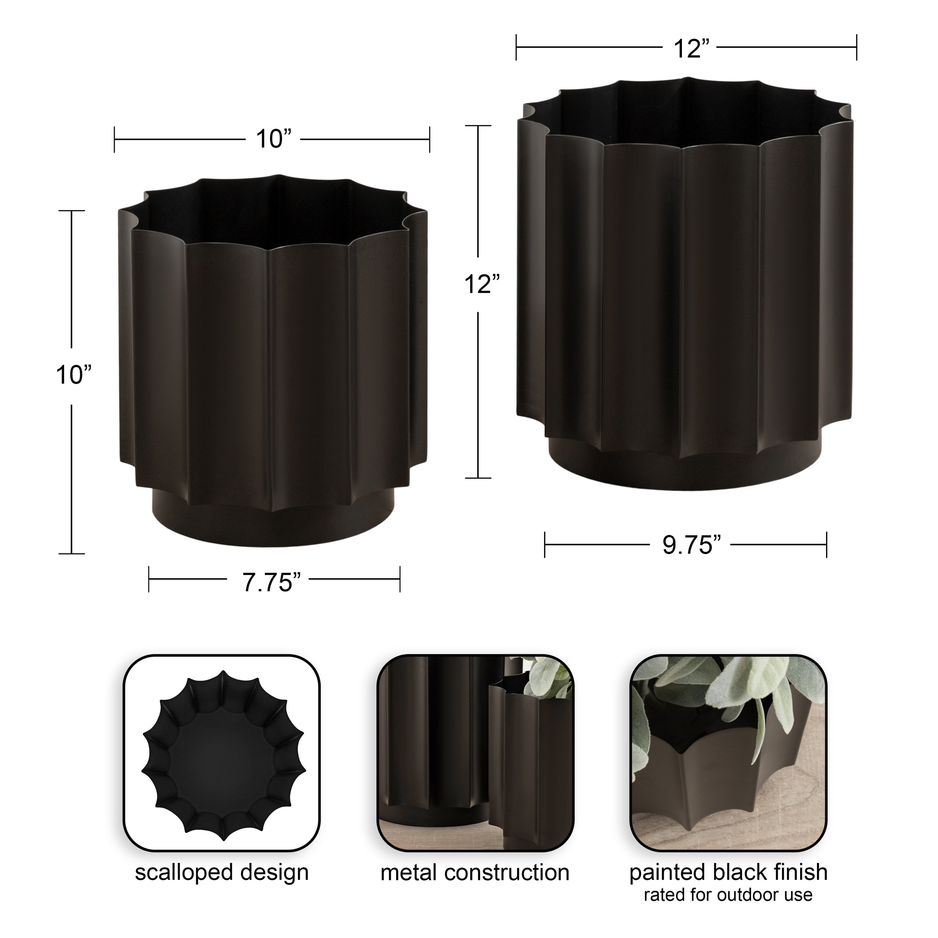 Scalone Metal Planter Set