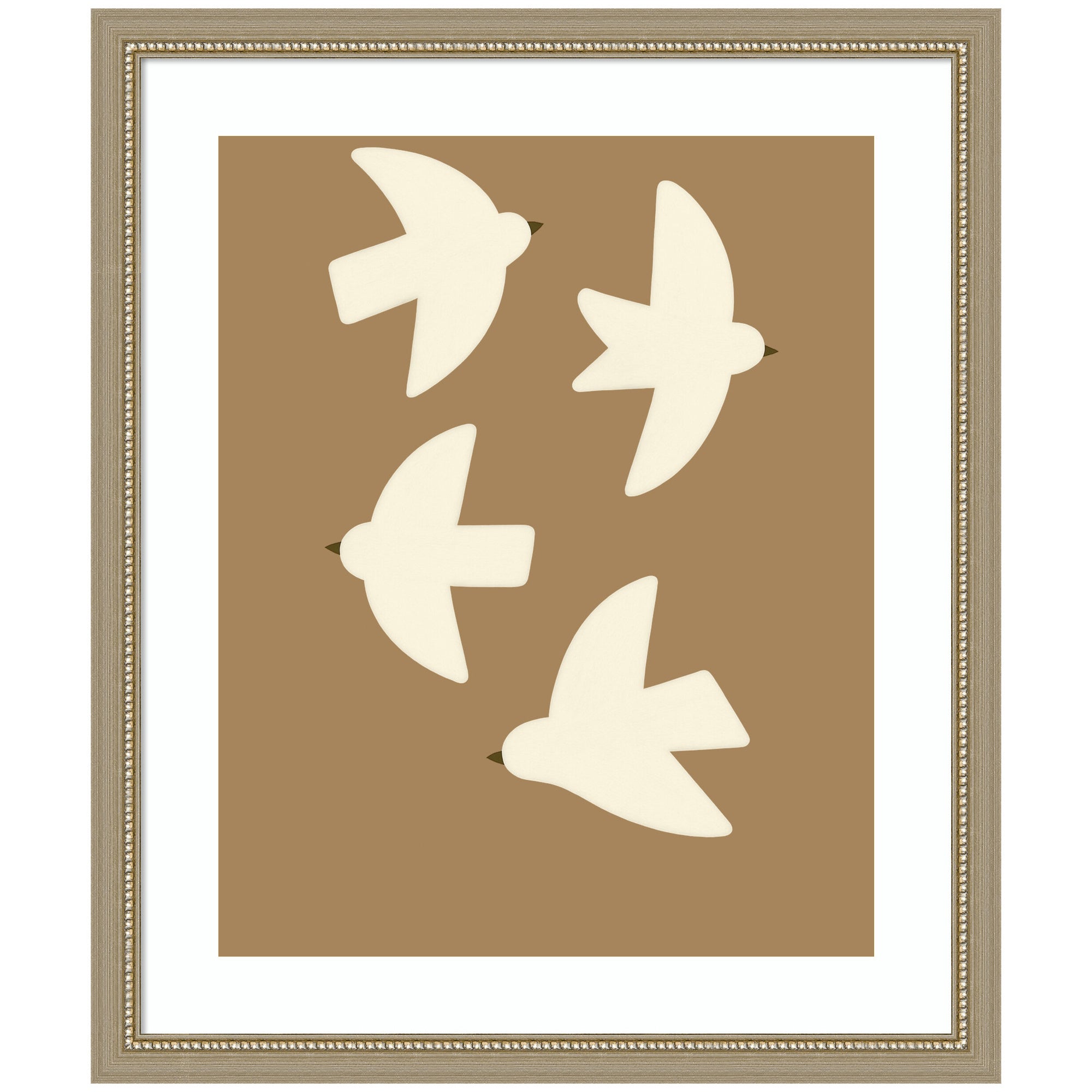 Minimalist Birds Poster 2 Brown by Laura Moss Framed Wall Art Print