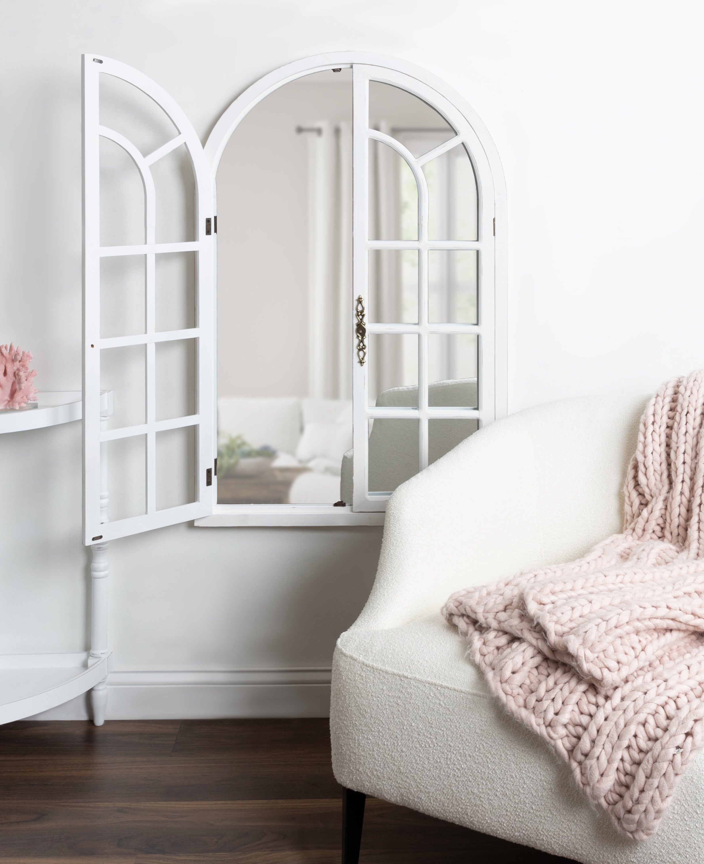 Boldmere Wood Windowpane Arch Mirror