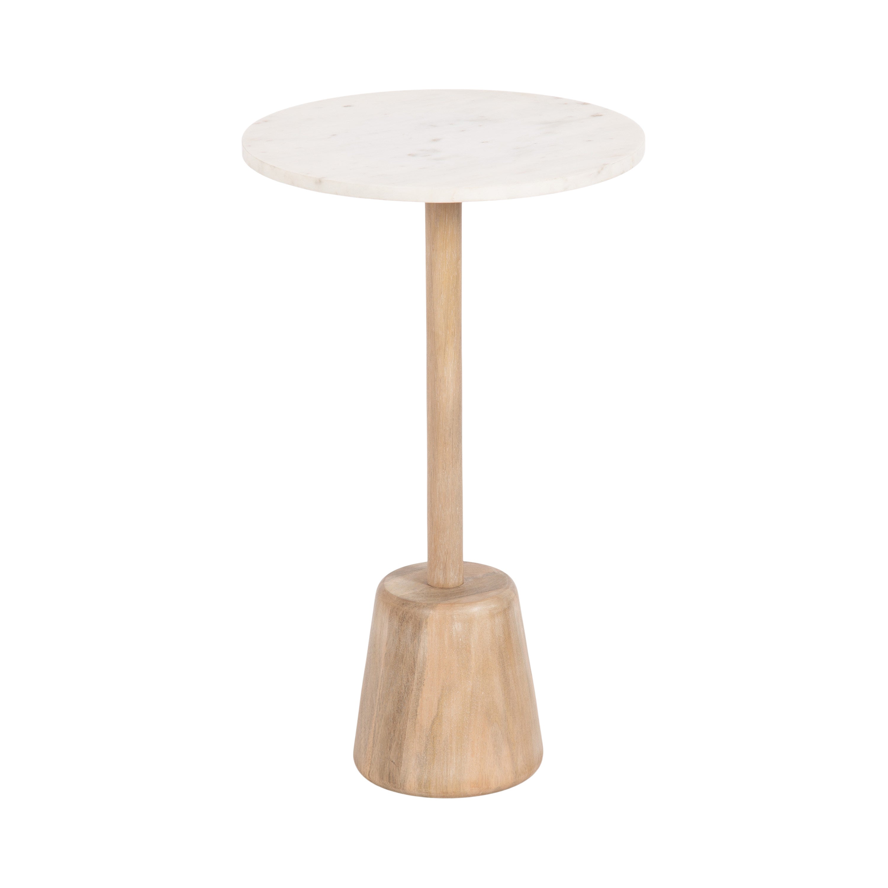 Side Table White Natural Beige 14x14x24 1