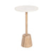Side Table White Natural Beige 14x14x24 1