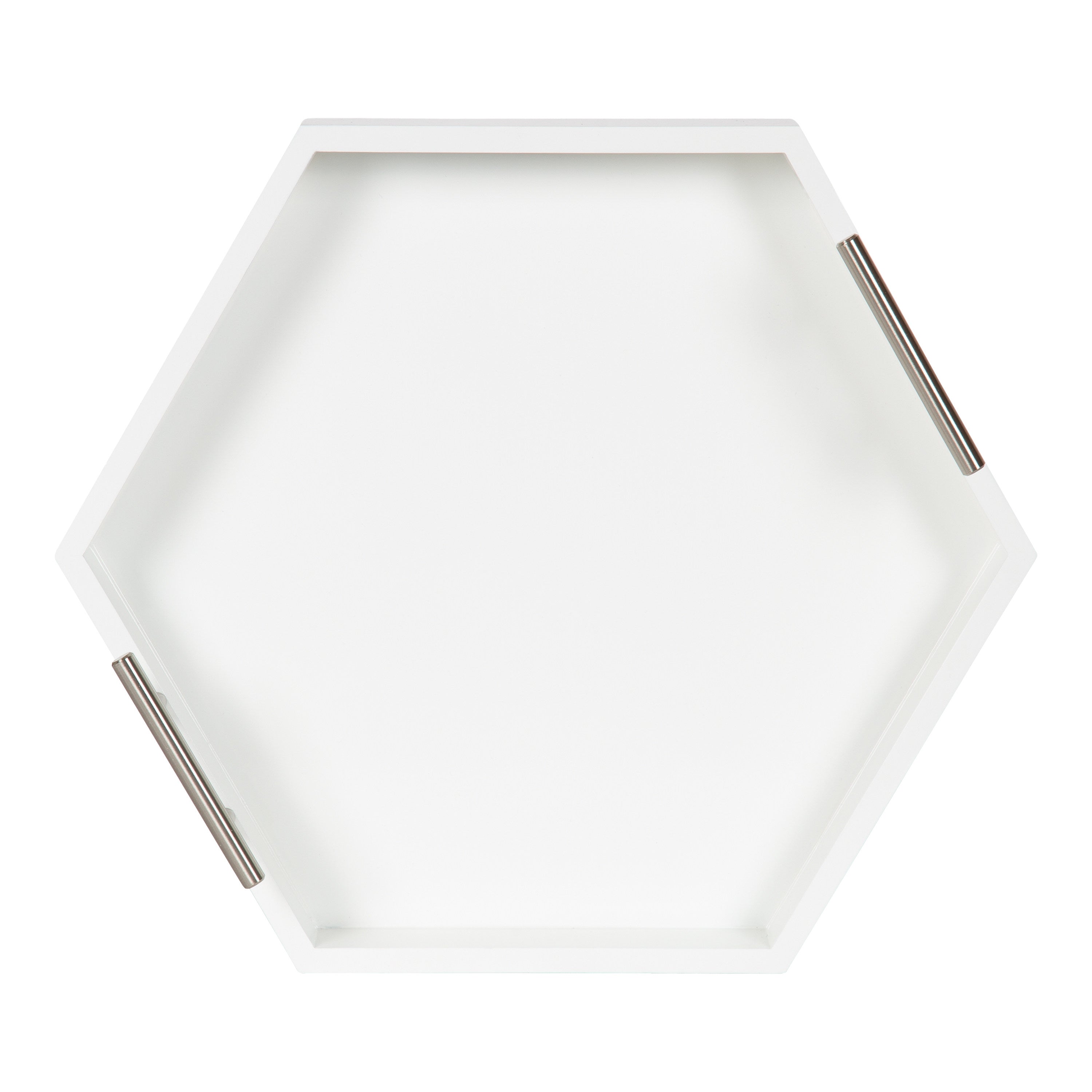 Single Tray White Silver 18x18 6