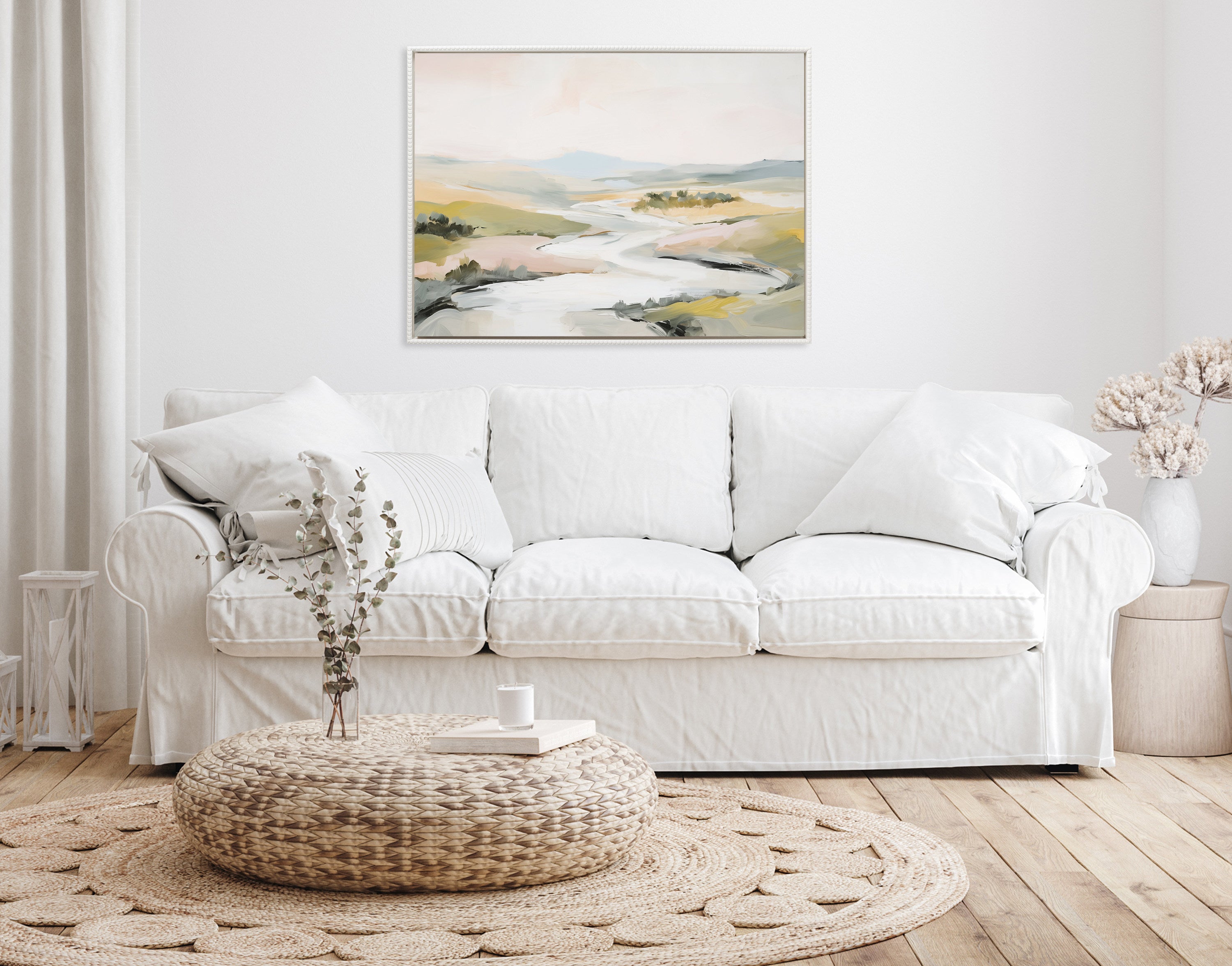 Framed Canvas 31.5x41.5 Sylvie Beaded White 5