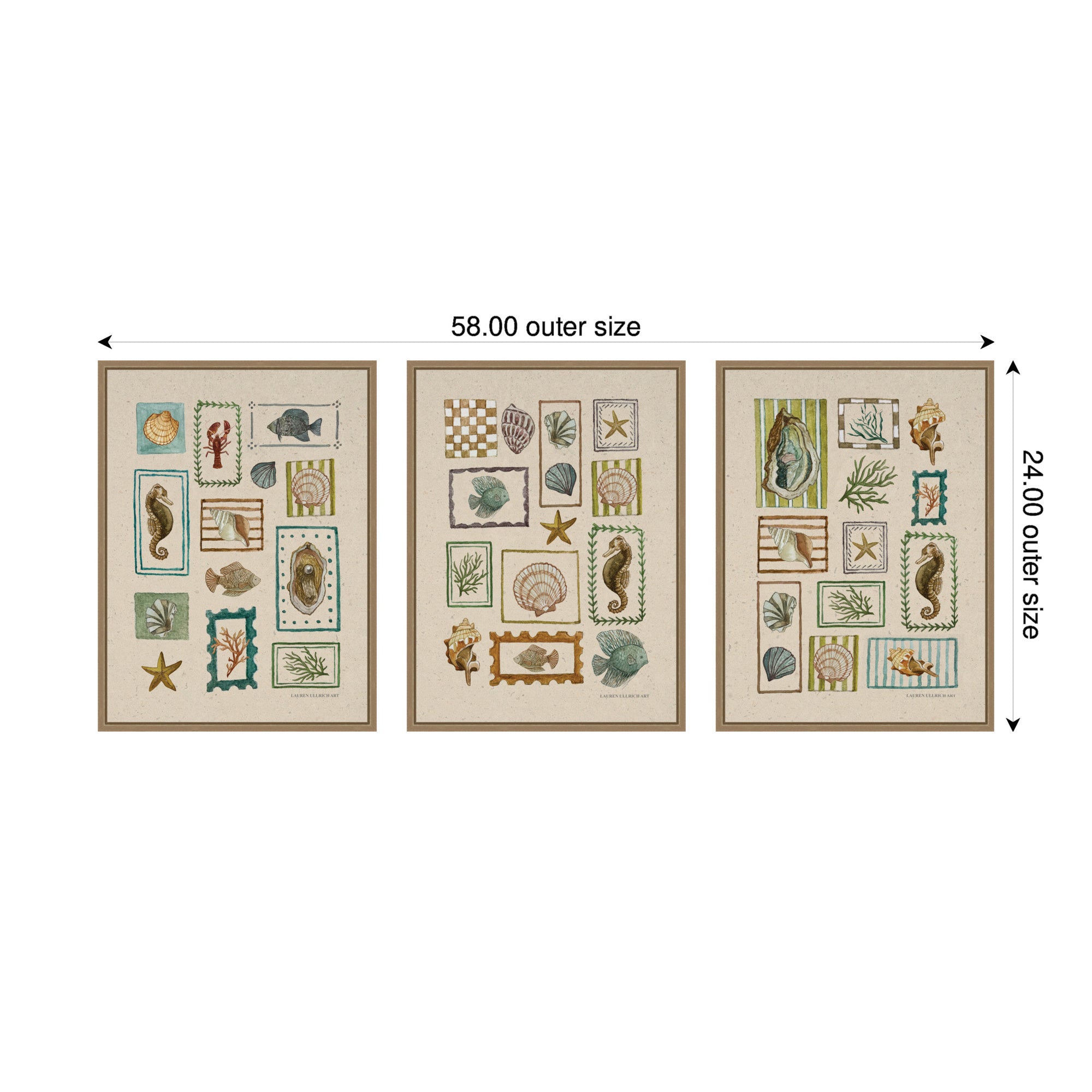 Art Set Sylvie Dark Gold 3 Piece Set 18x24 2