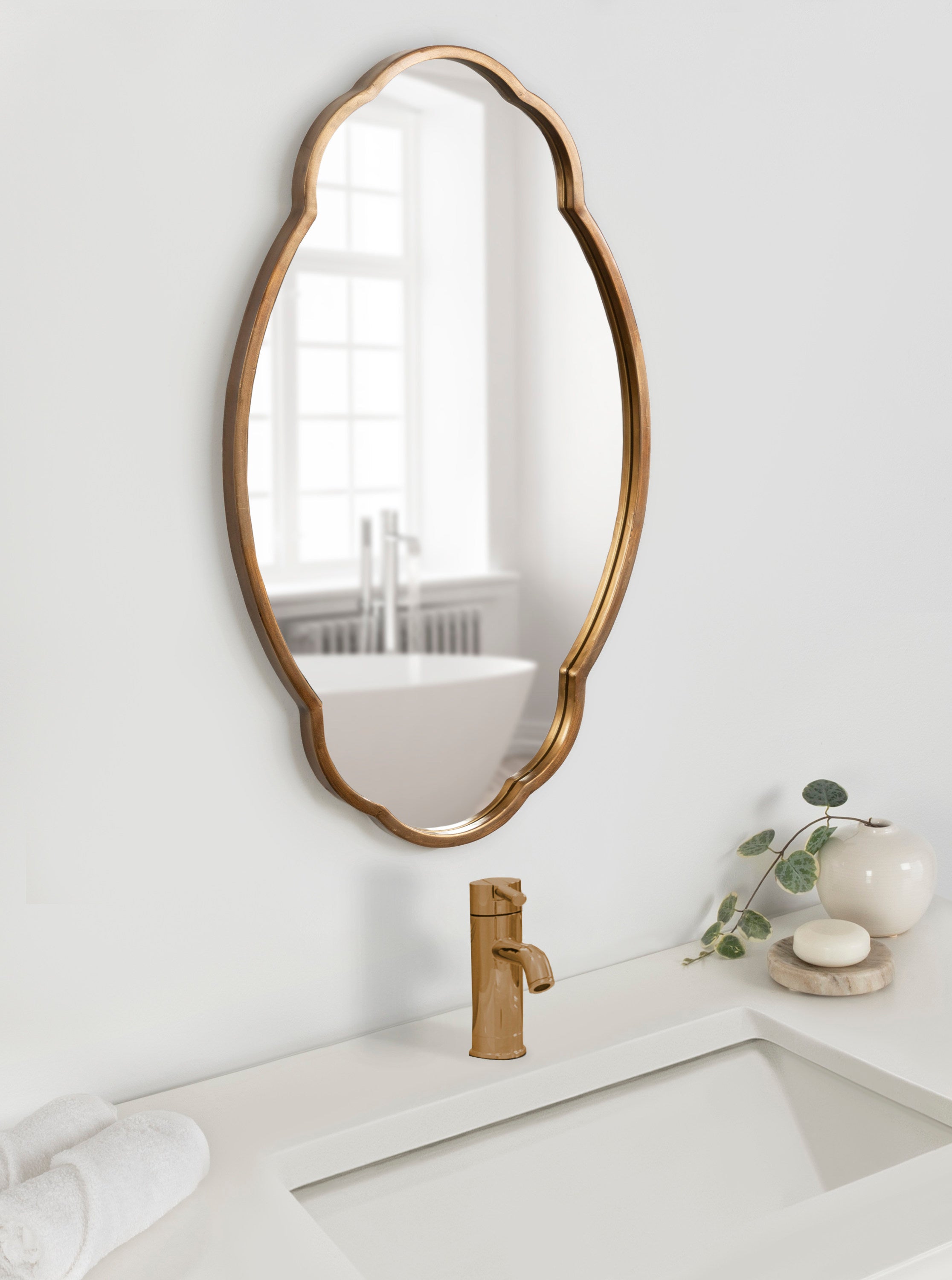 Magritte Scalloped Oval Wall Mirror
