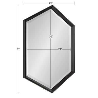 Hexagon Mirror Black 22x31 5