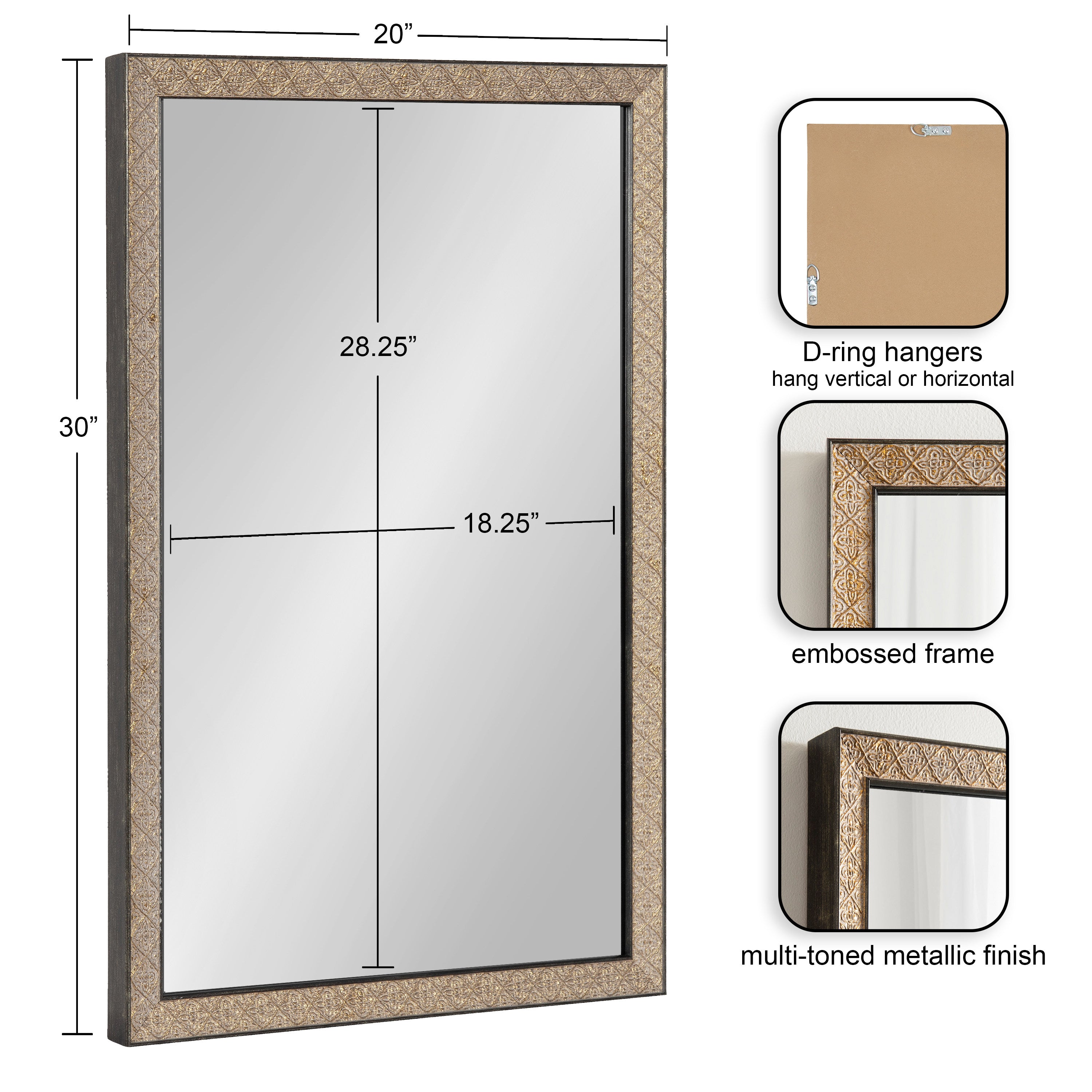 Rectangle Mirror Gold 20x30 2