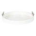 Single Tray White Silver 15.5" Diameter 2