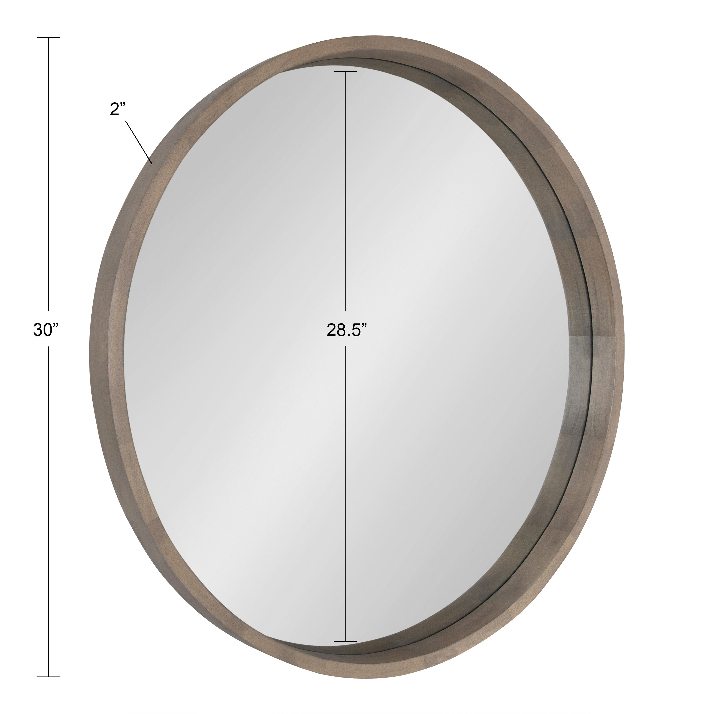 Round Mirror Gray 30" Diameter 2