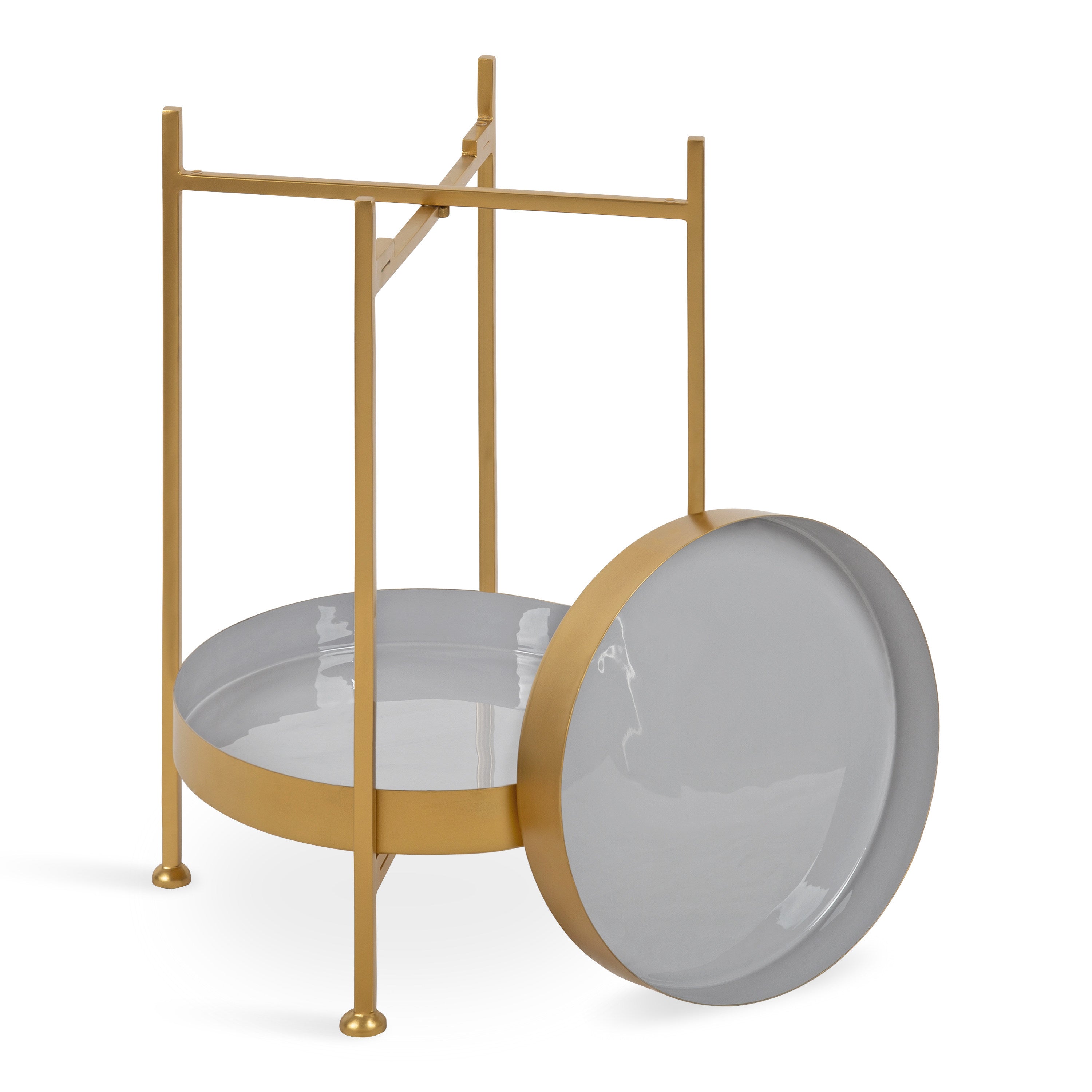 Side Table 15x15x24 Gold Gray 6