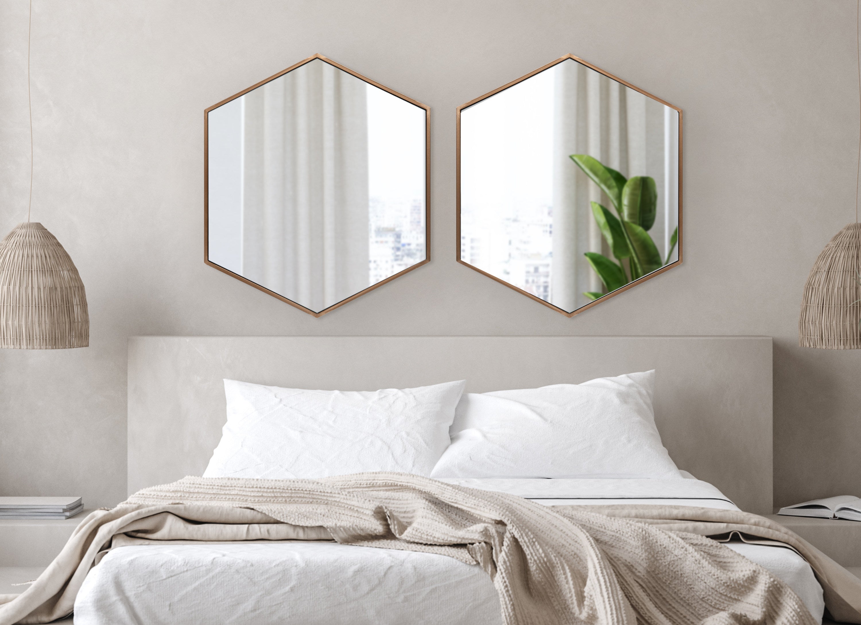McNeer Hexagon Metal Wall Mirror
