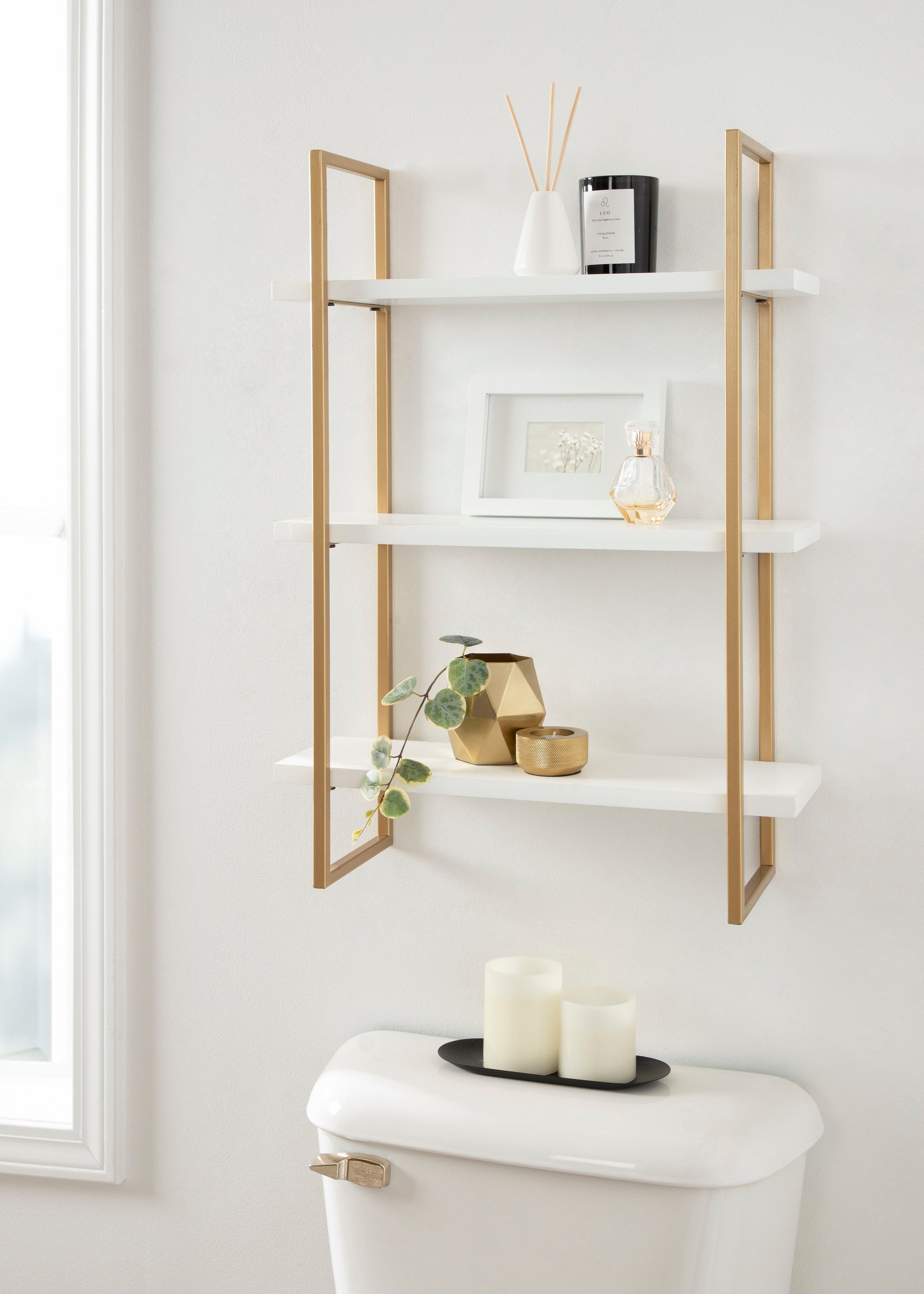 Accent Shelf 20x30 White Gold 7