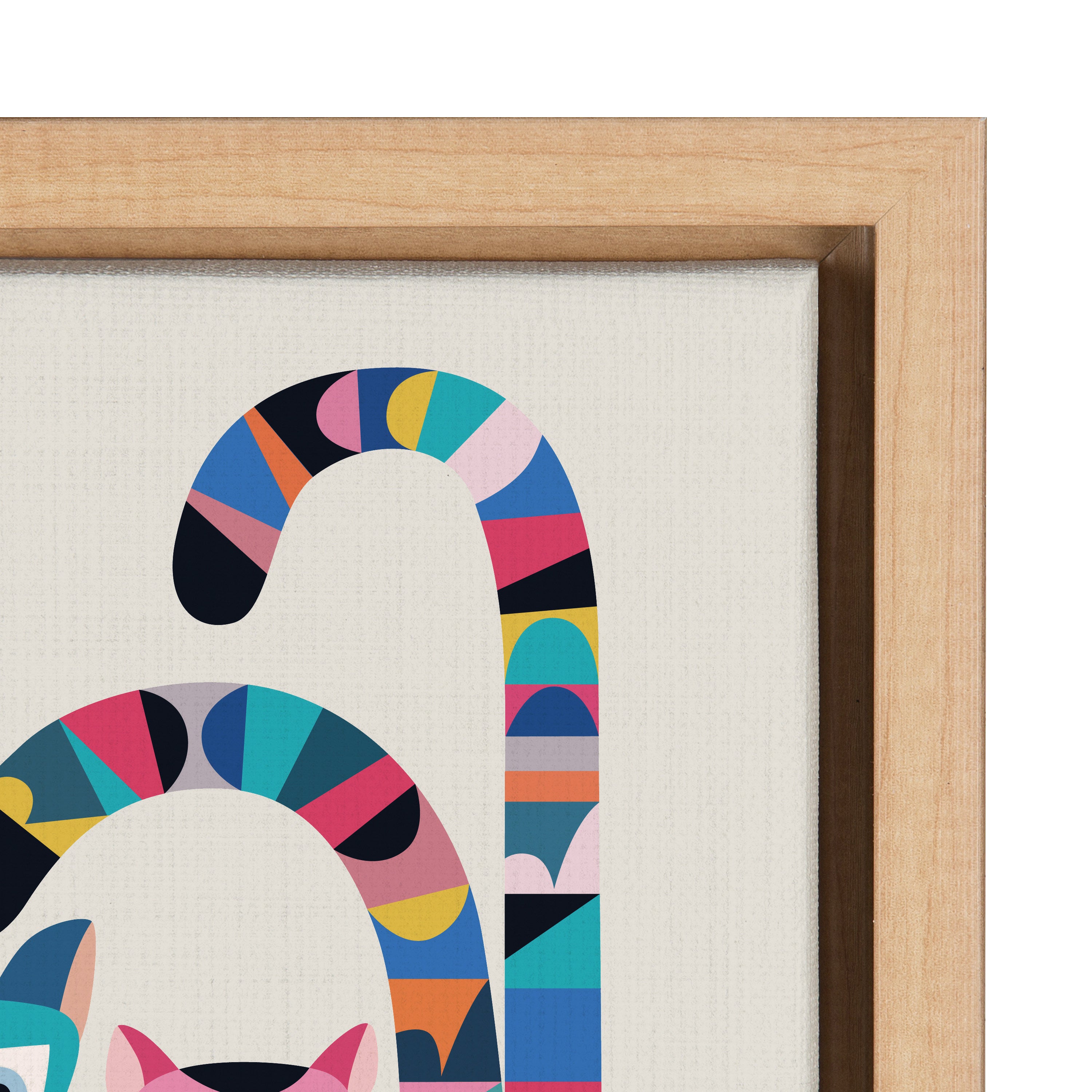 Sylvie Mid Century Modern Lemur Framed Canvas by Rachel Lee of My Dream Wall