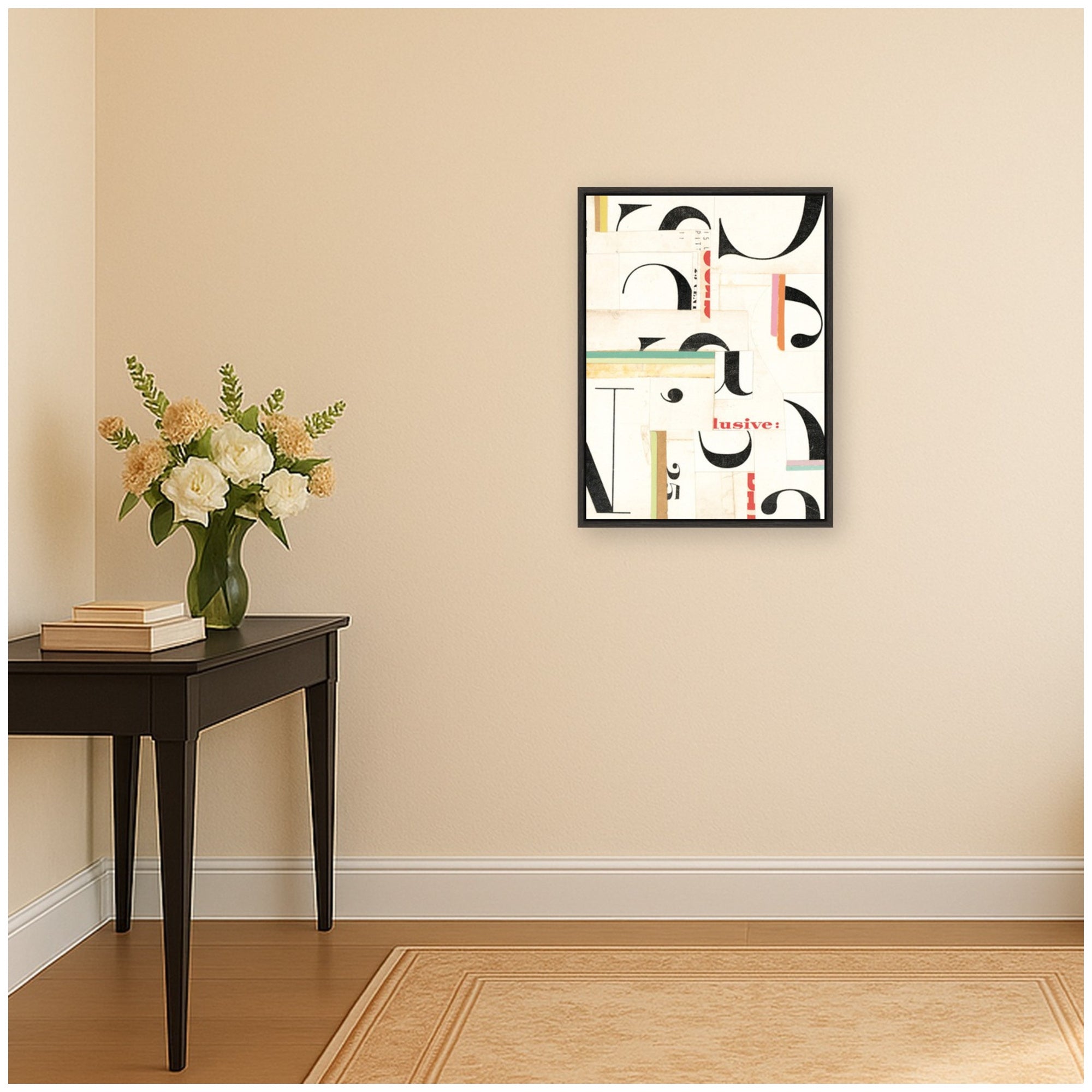 Typography White FC by Felicia Dadak Framed Canvas Wall Art Print
