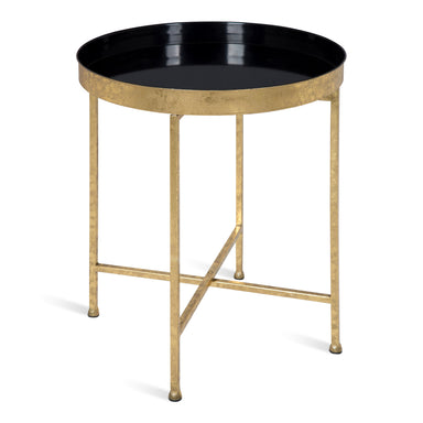 Side Table Black Gold 18.25x18.25x22 1