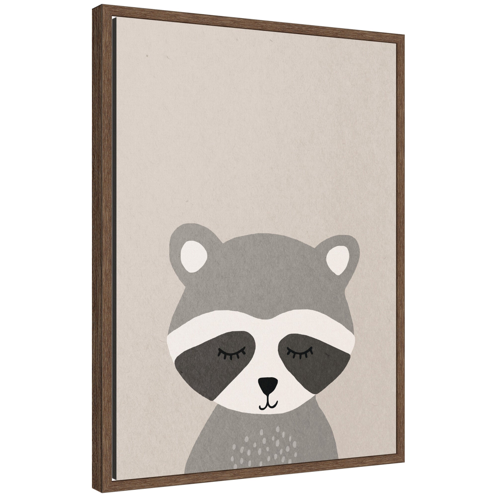 Raccoon by July Art Prints Framed Canvas Wall Art Print