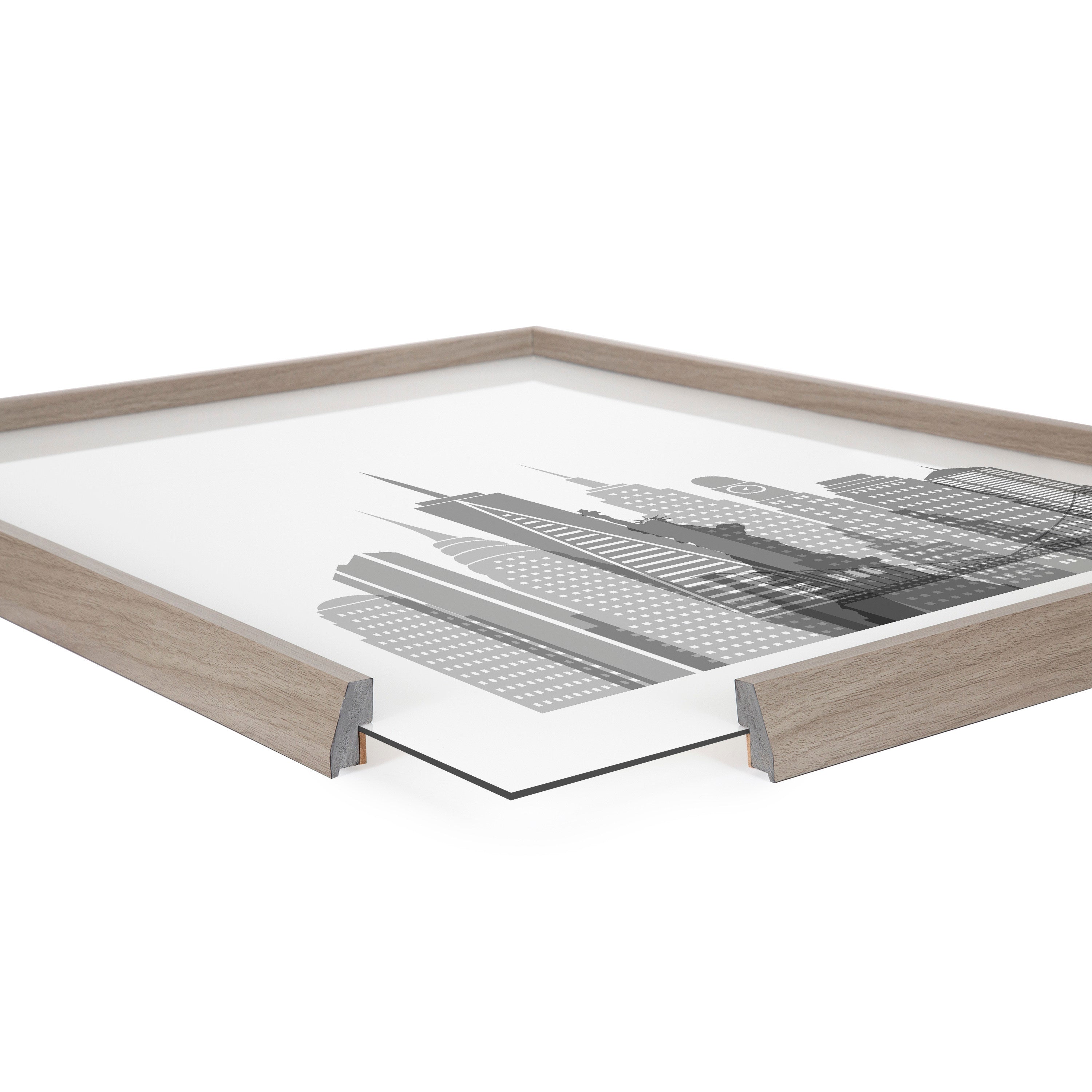 Blake New York Cityscape Framed Printed Glass by Jake Goossen