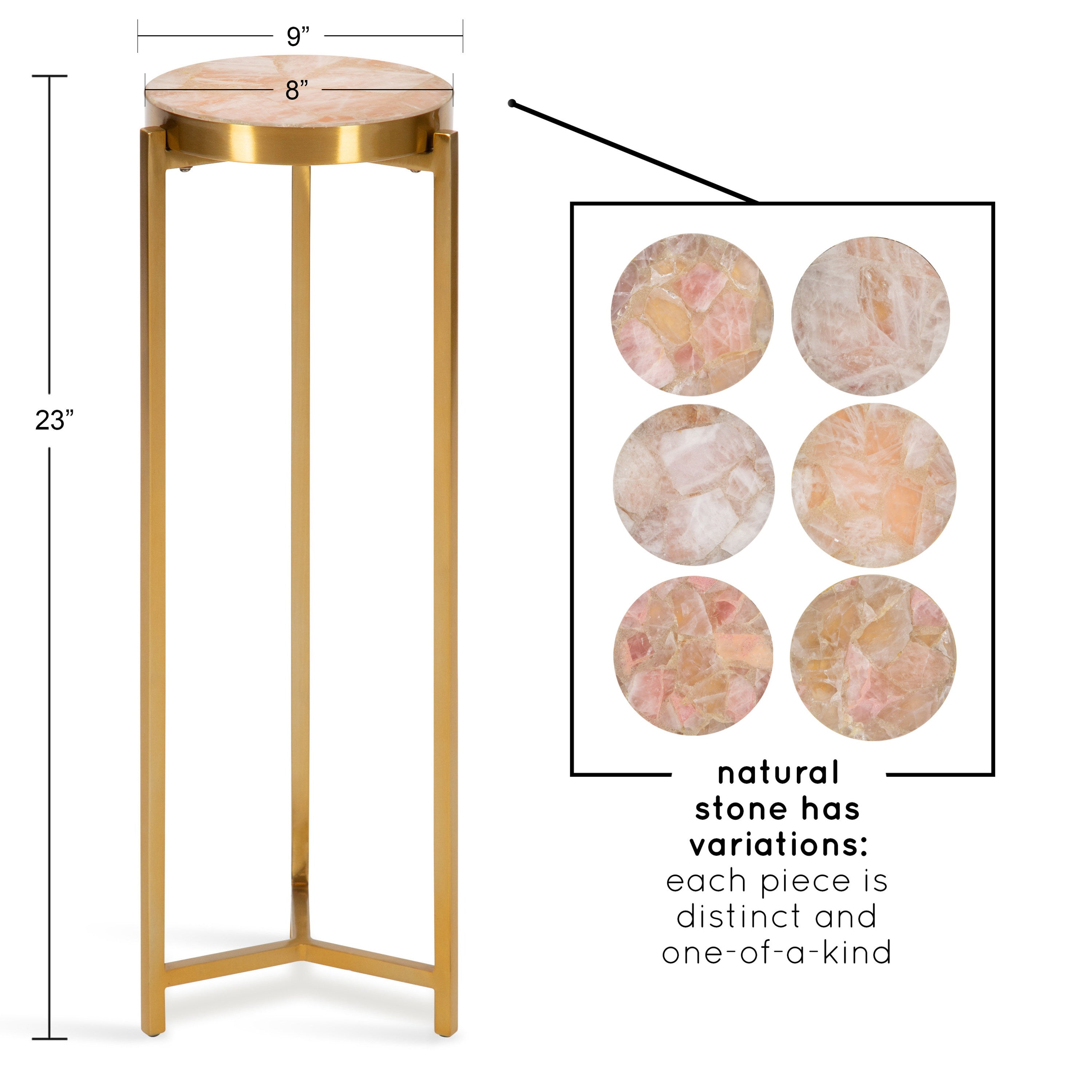 Drink Table Pink Gold 9x9x23 2