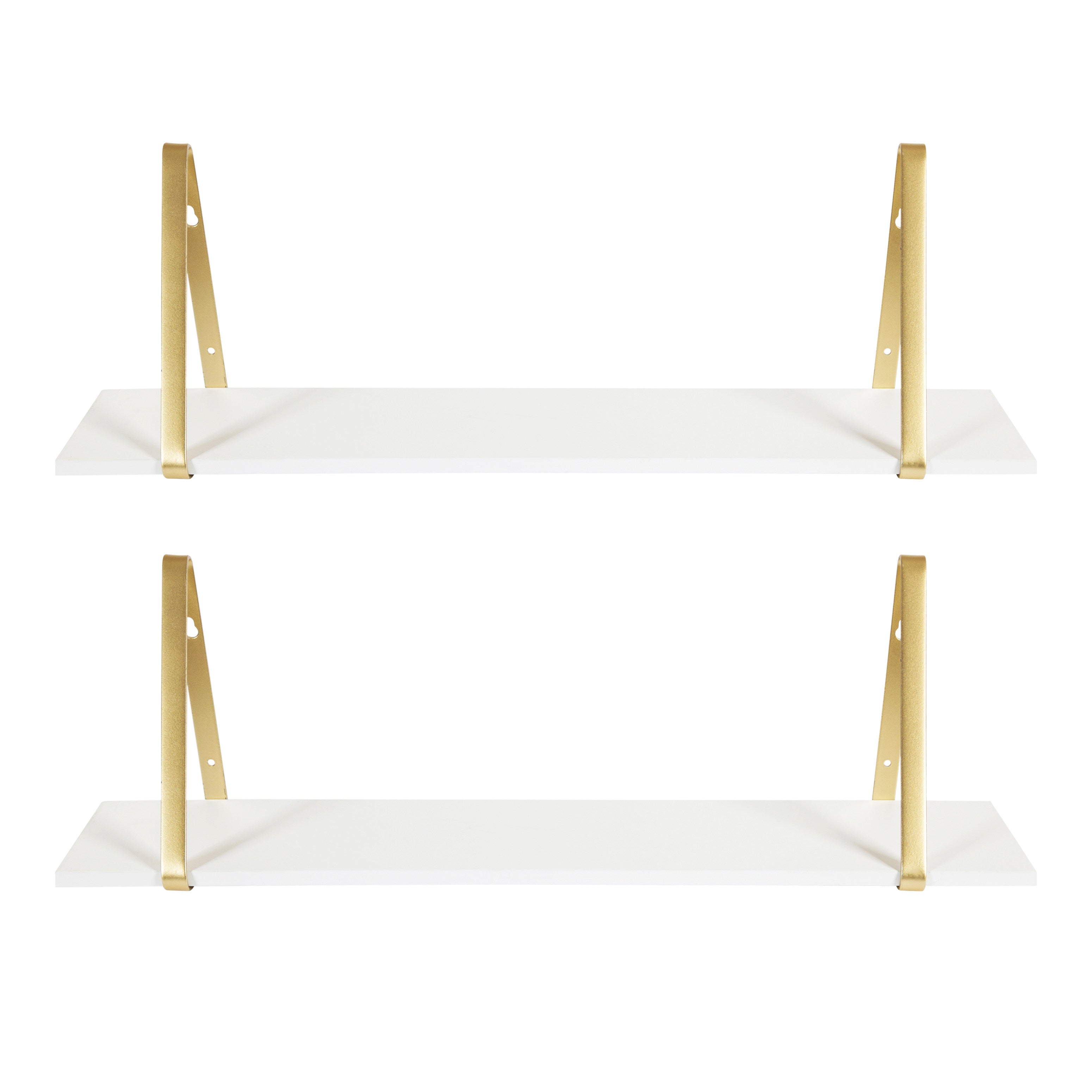 Floating Shelf White Gold 2 Pk-28" 5
