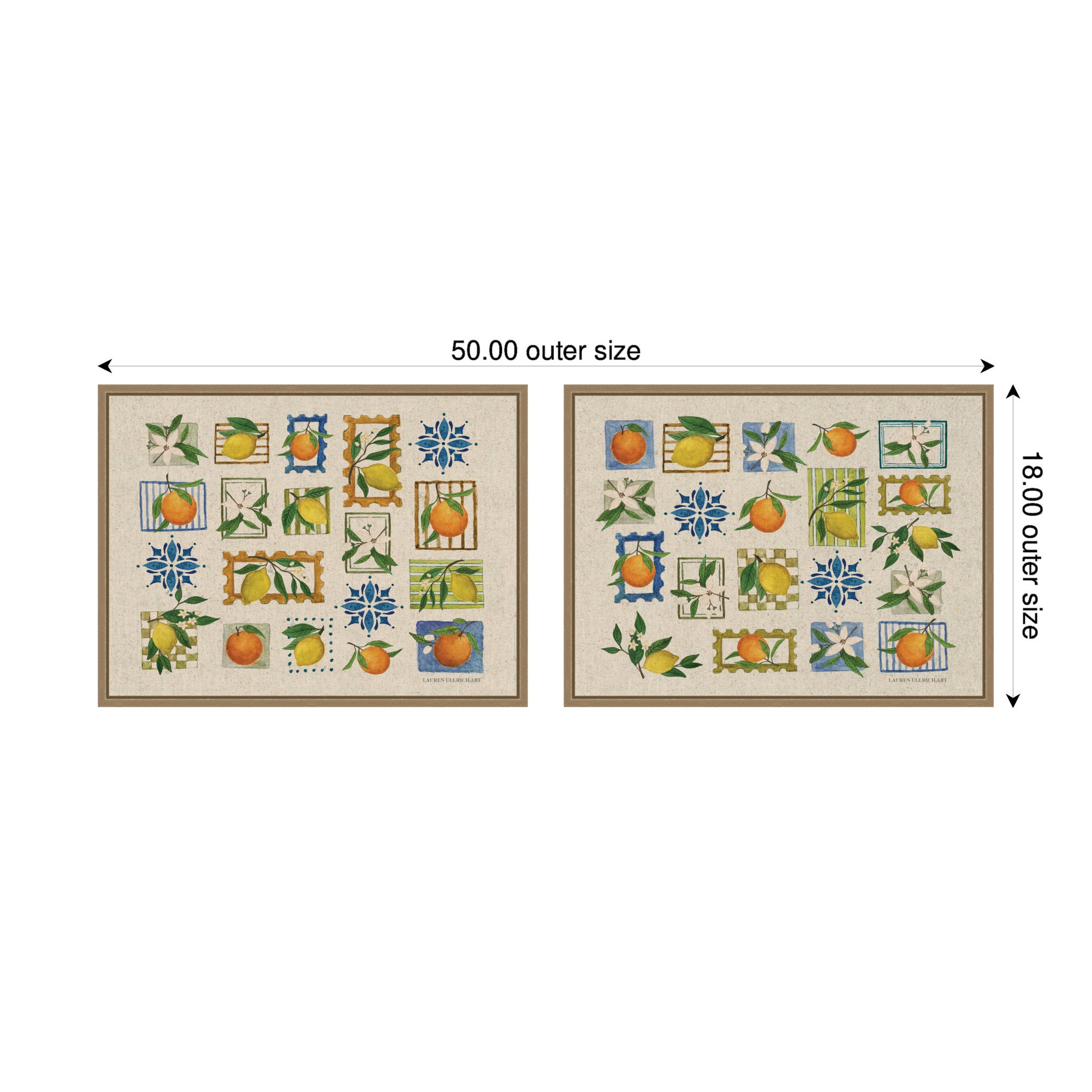 Art Set Sylvie Dark Gold 2 Piece Set 18x24 2