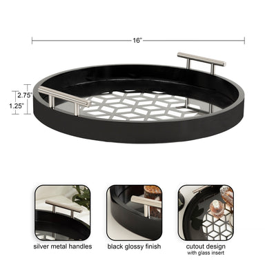 Single Tray Black 16" Diameter 2