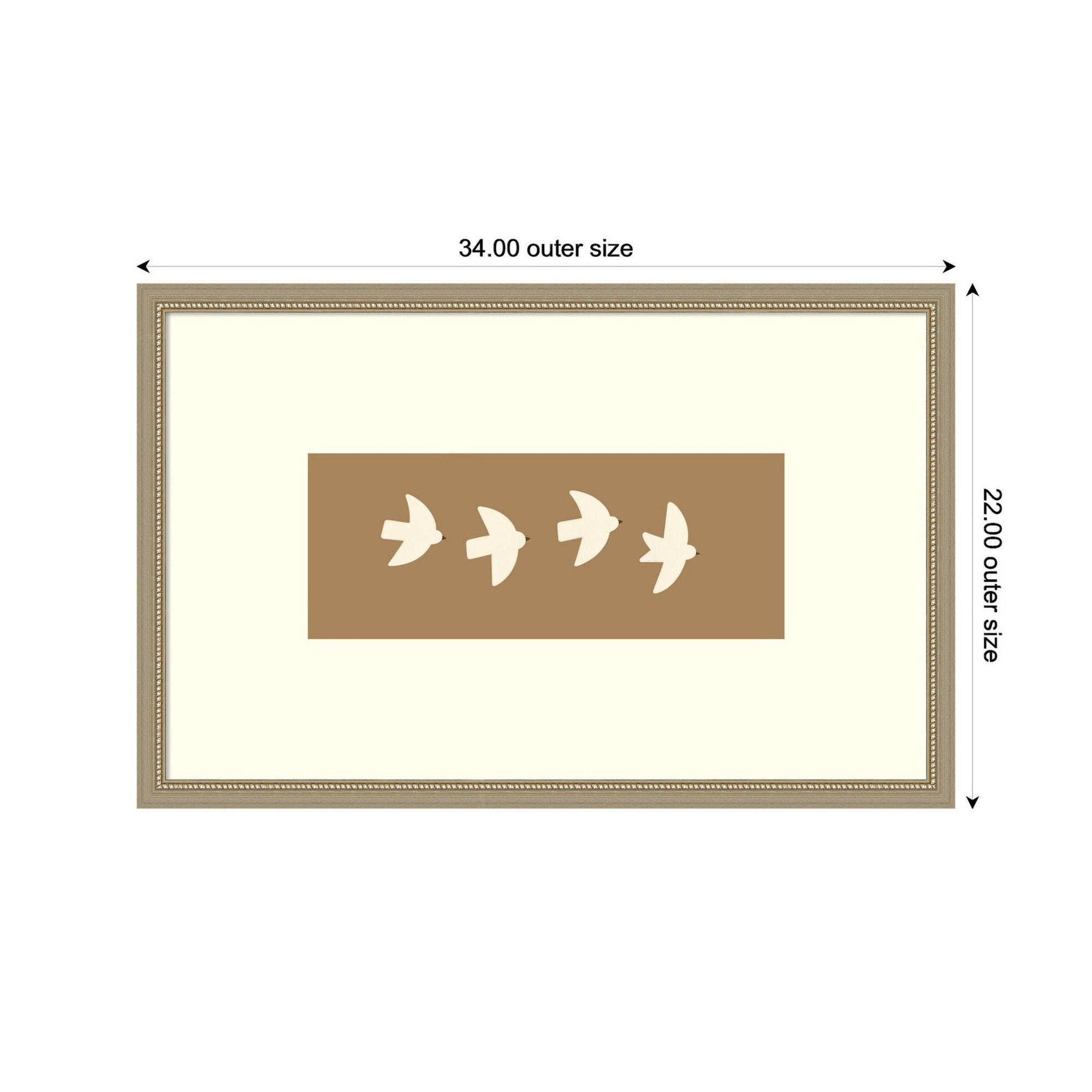 Minimalist Birds Panel 2 Brown by Laura Moss Framed Wall Art Print
