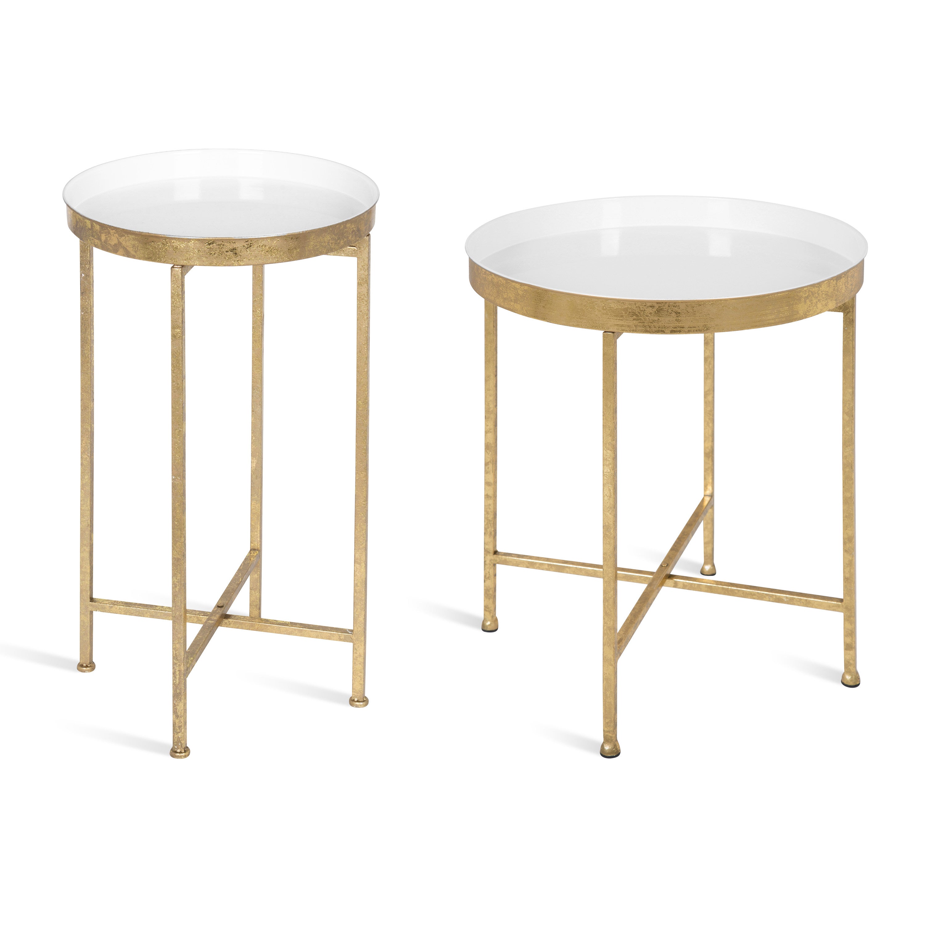 Tea Table Gold White 14x14x26 8