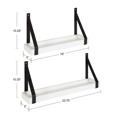 Floating Shelf White Black 2 Piece 2