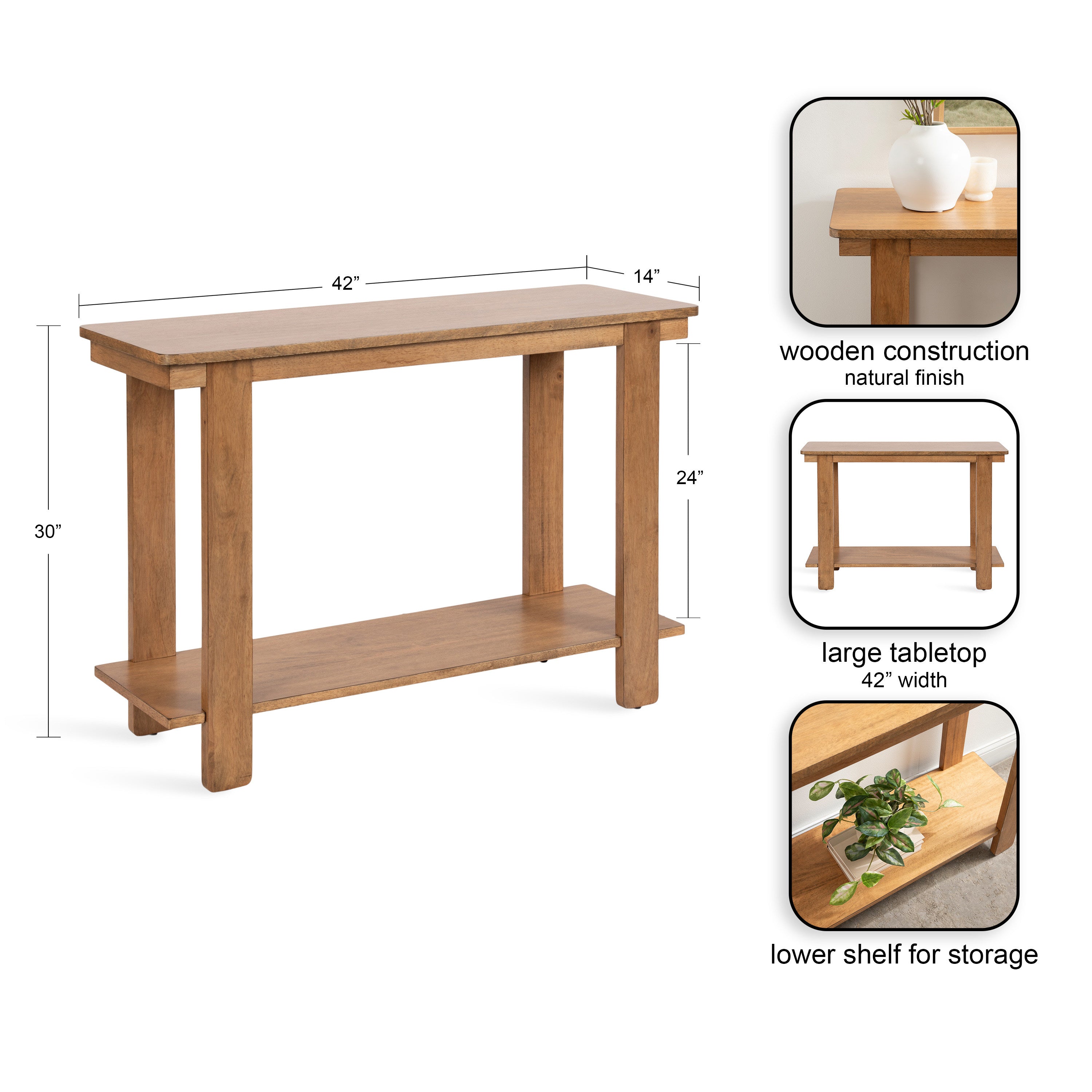 Console Table Natural 42x14x30 2