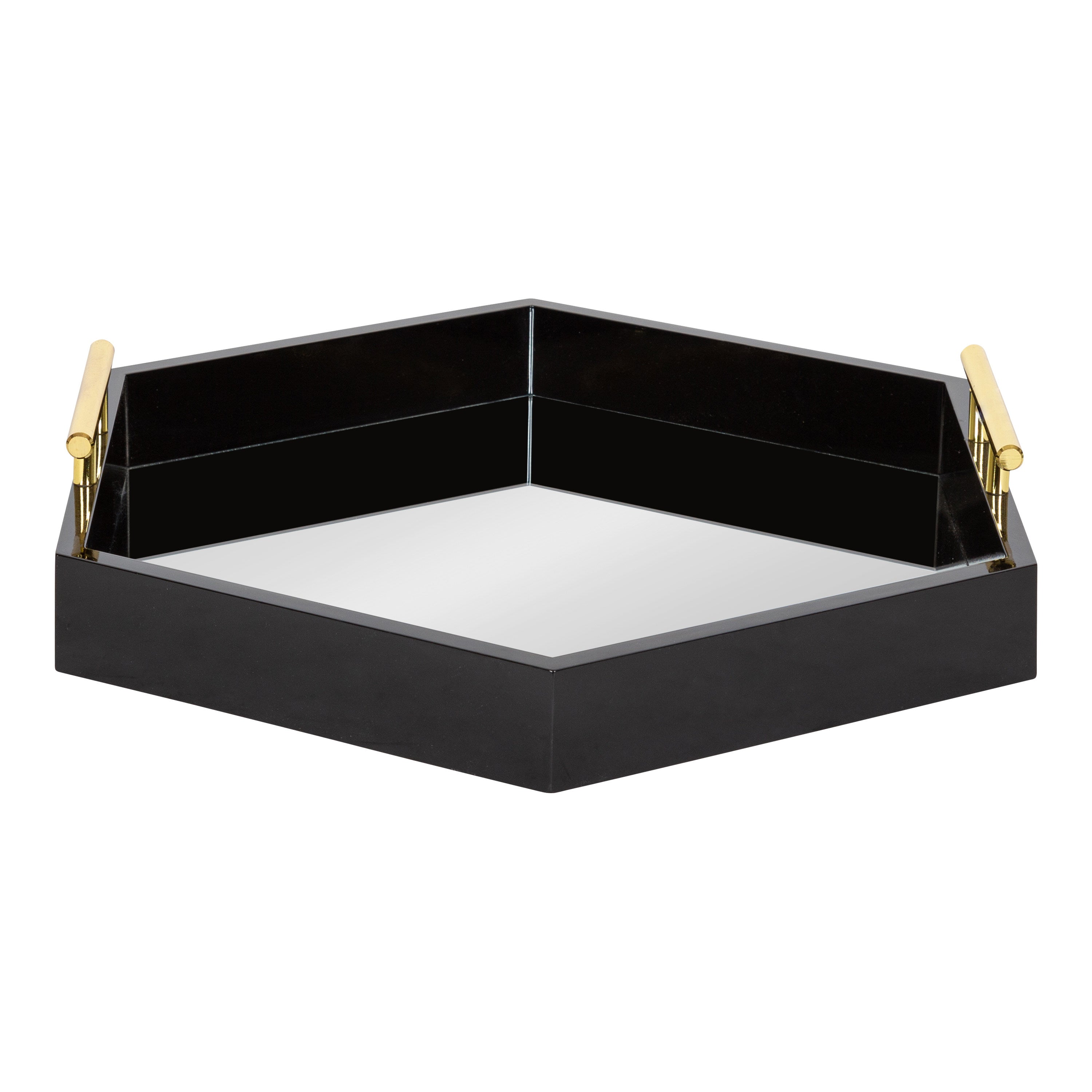 Single Tray Black Mirror 18x18 3