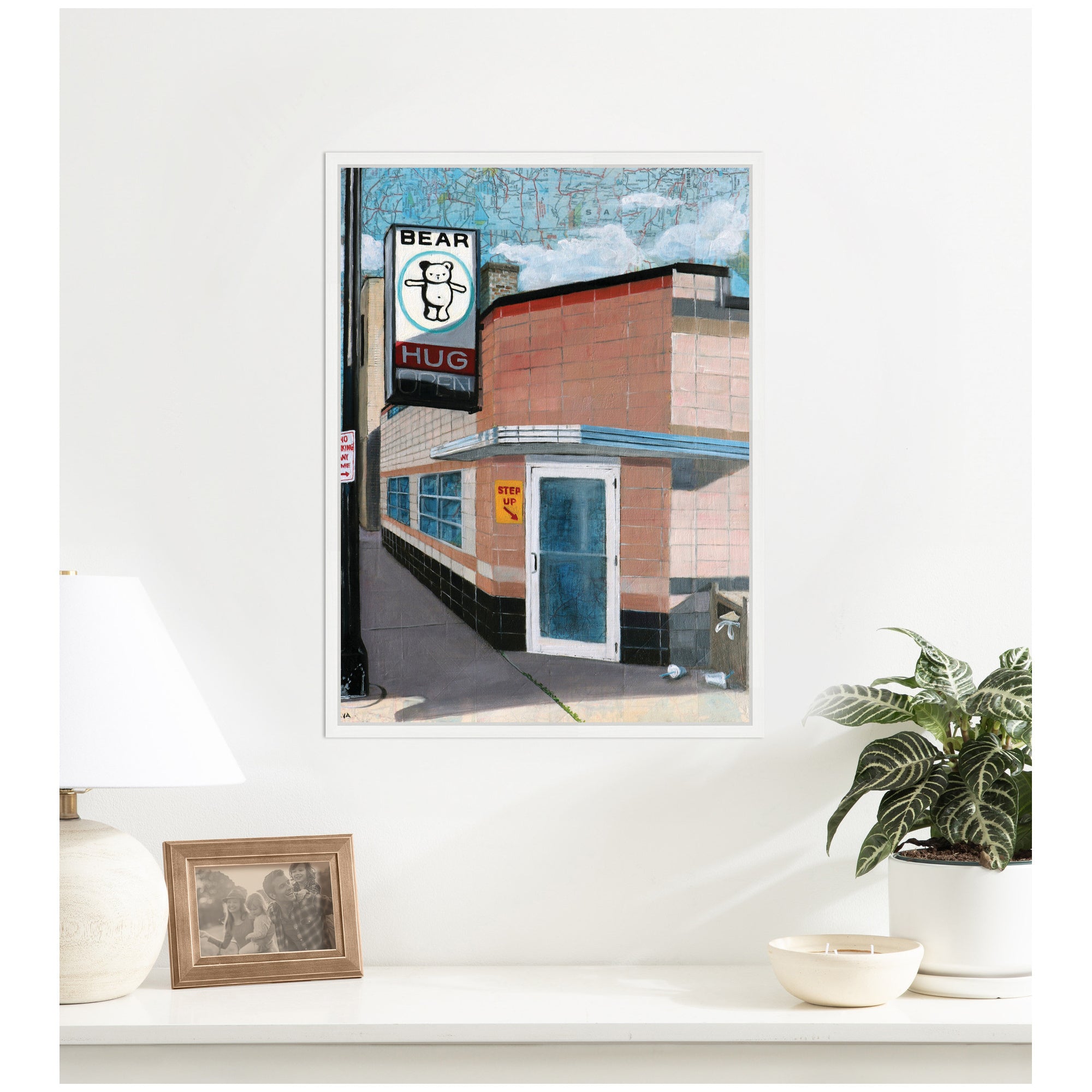 Bear Hug by Krista V. Allenstein Framed Canvas Wall Art Print