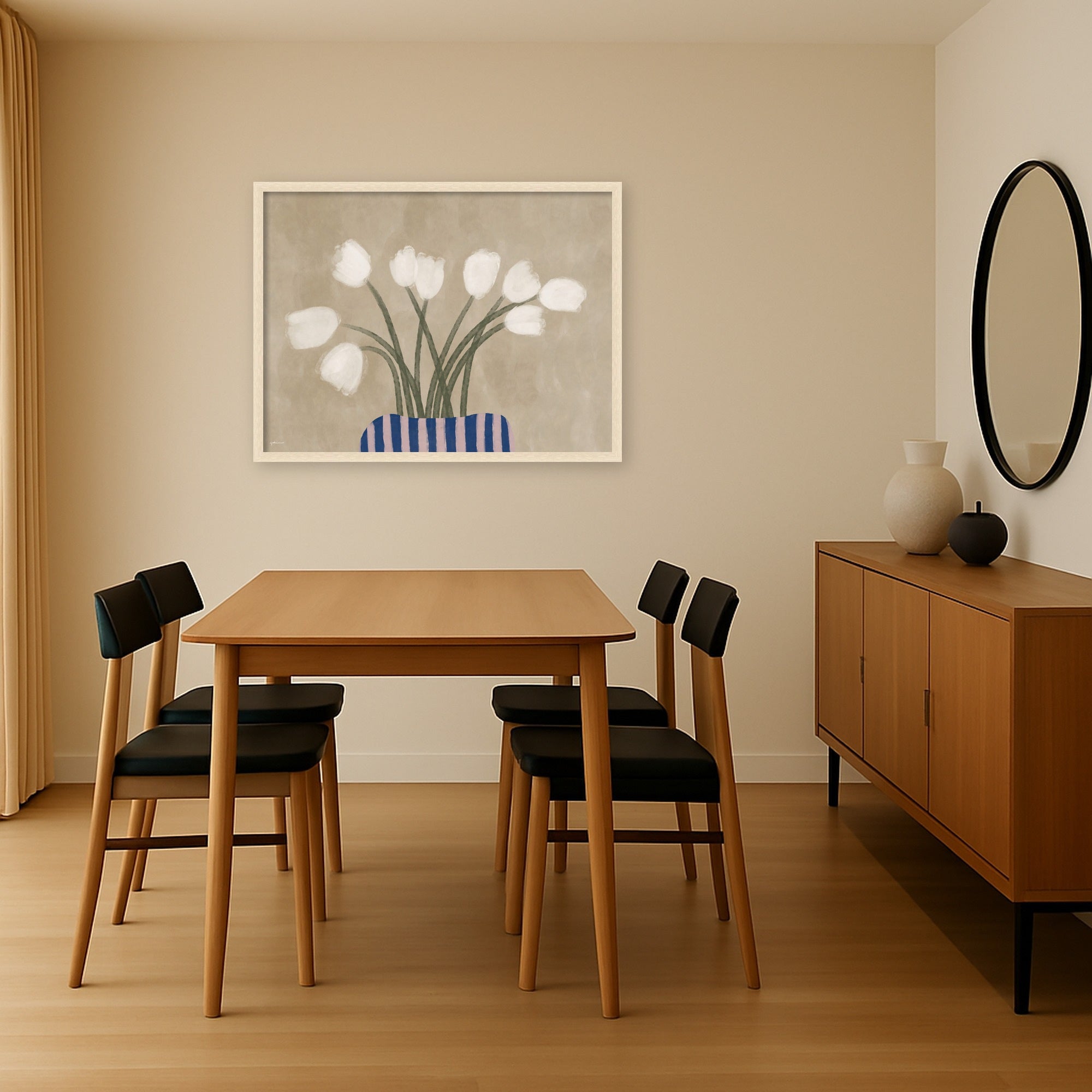 Mounted Canvas 38x29 Woodgrain Stripe Blonde 6