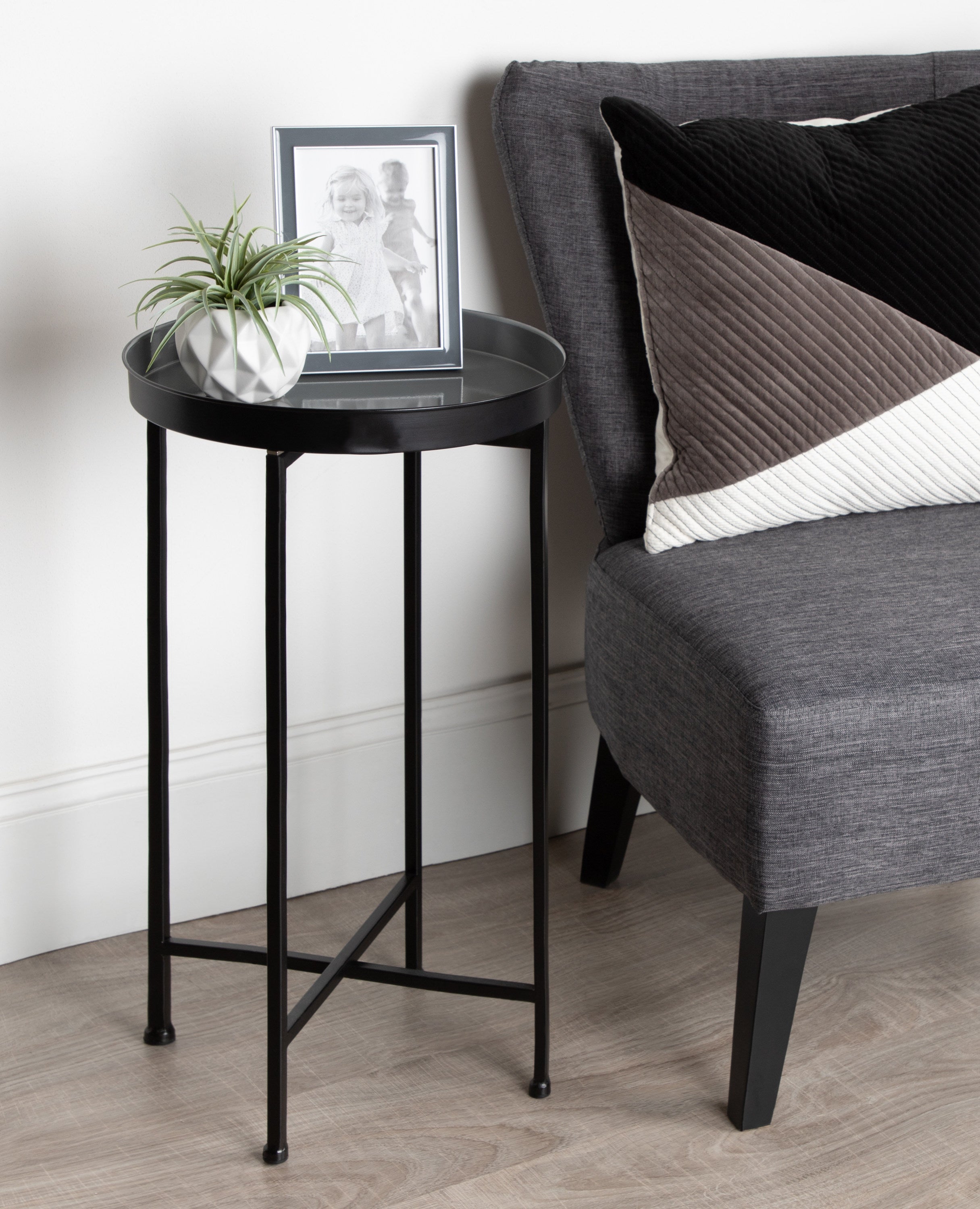 Tea Table Black Gray 14x14x26 7