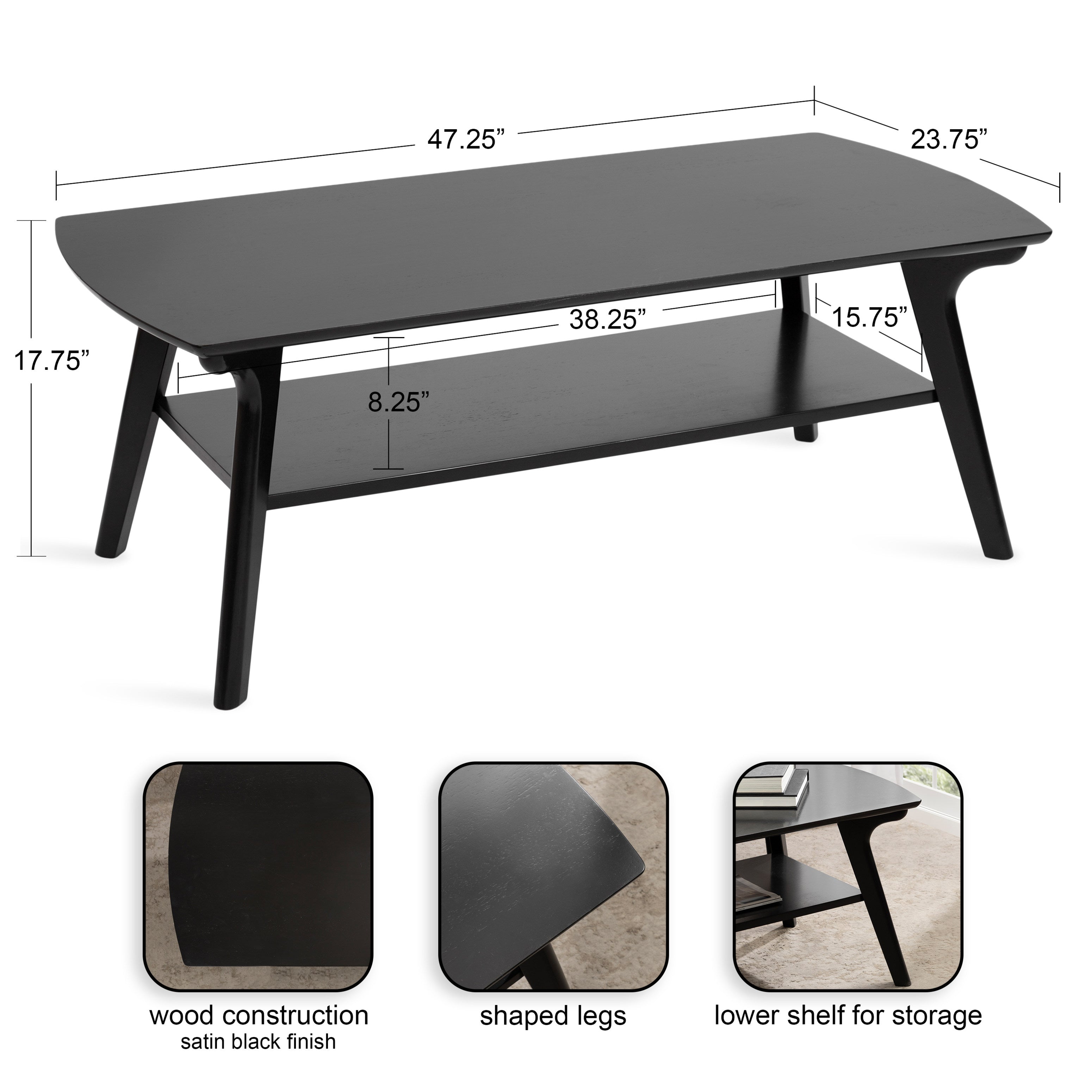 Louen Wooden Coffee Table