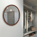 Round Mirror Walnut Brown 30" Diameter 7