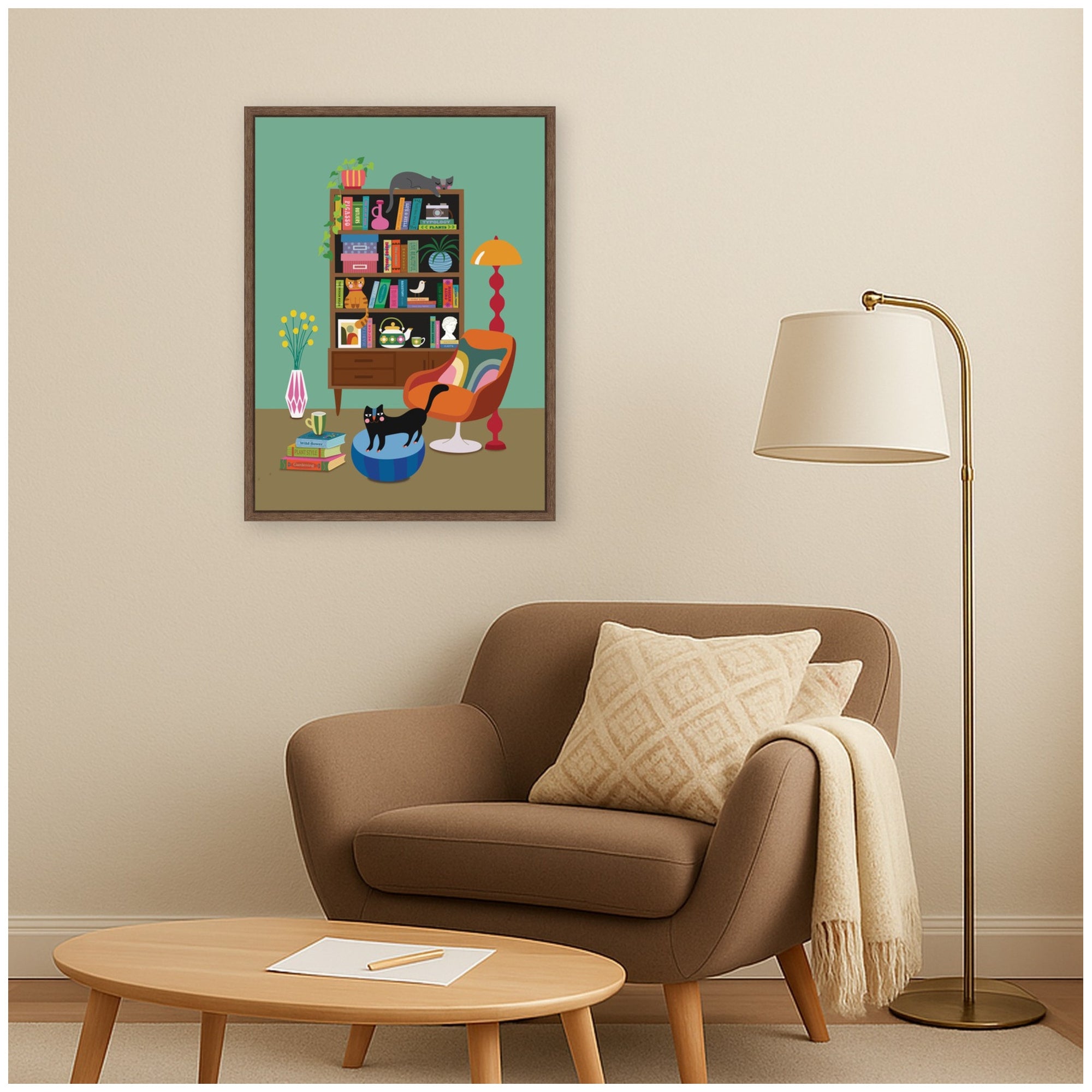 Framed Canvas 18x24 Sylvie Walnut 5
