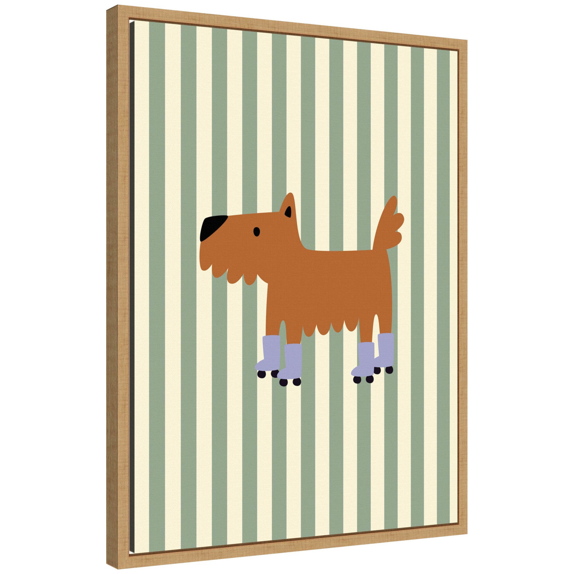 Skating Dog by Laura Moss Framed Canvas Wall Art Print