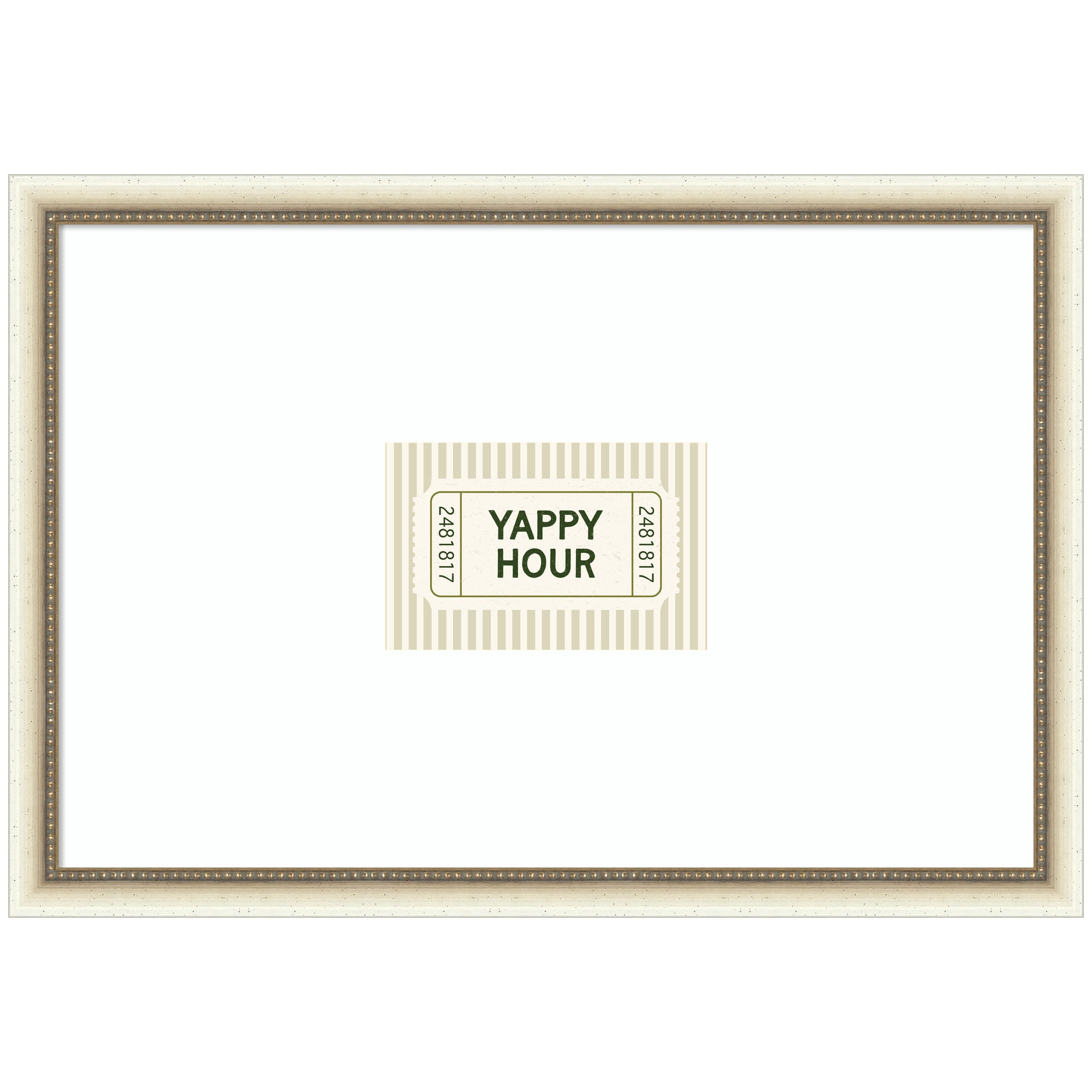 Yappy Hour Ticket Sage Green Wall by Lucky Guava Framed Wall Art Print