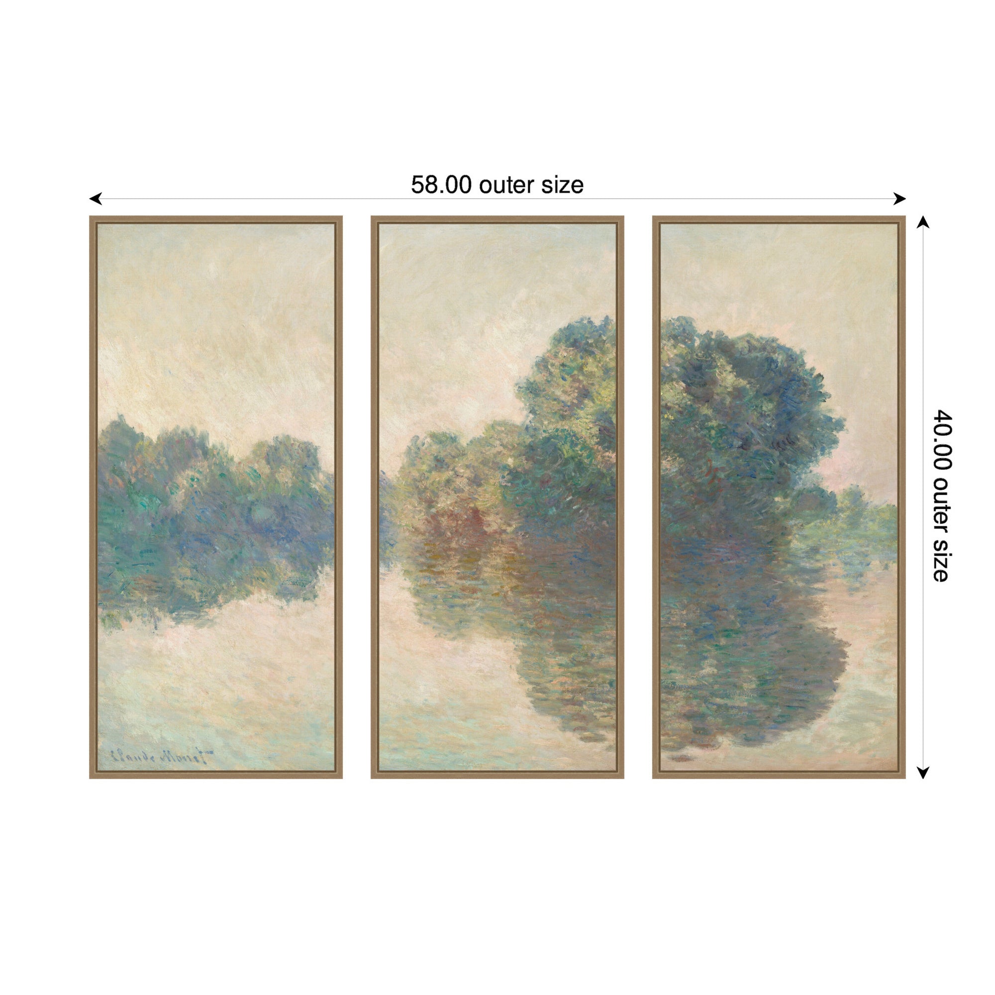 Art Set 3 Piece Set 18x40 Sylvie Dark Gold 2
