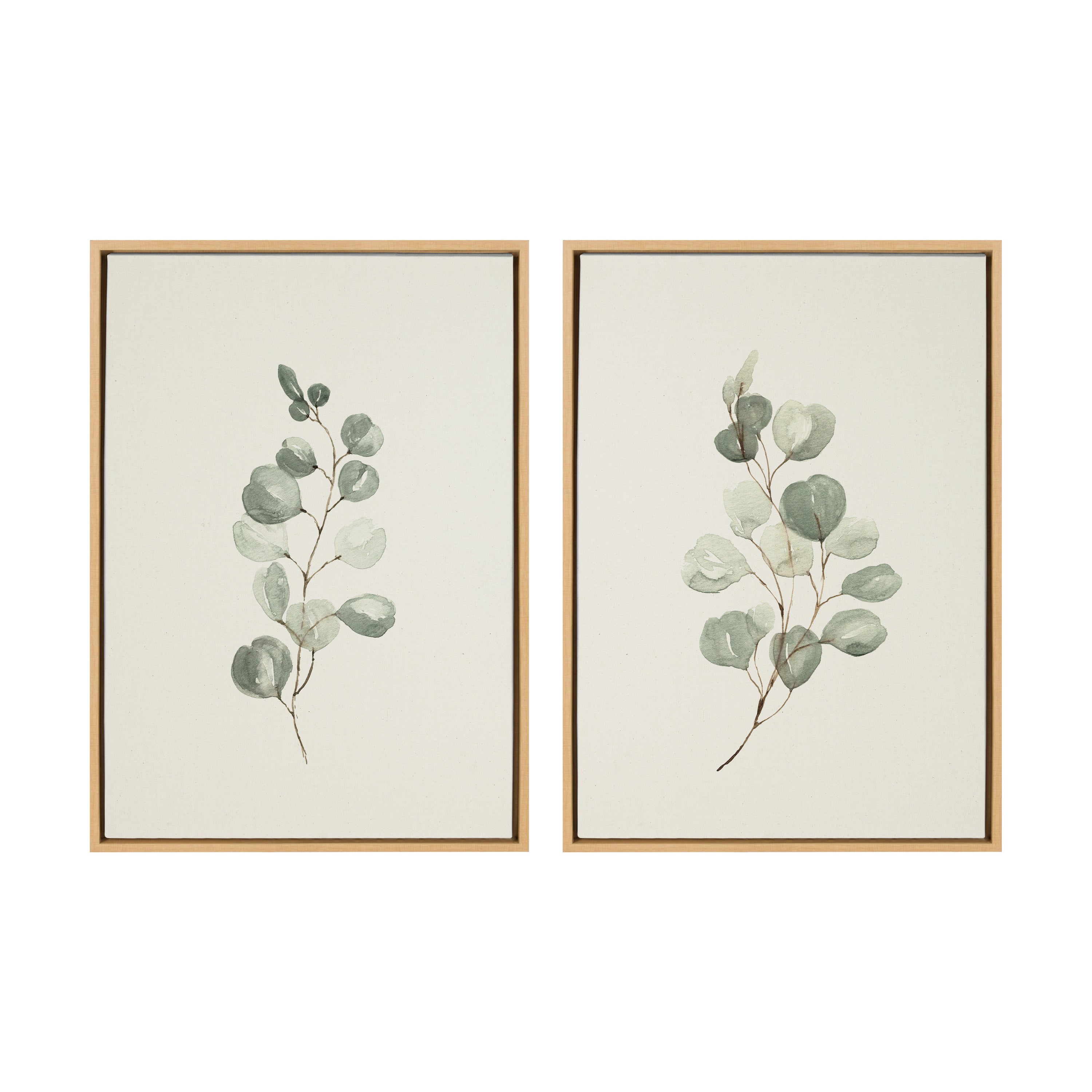 Sylvie Eucalyptus Framed Canvas Set by Maja Mitrovic of Makes My Day Happy