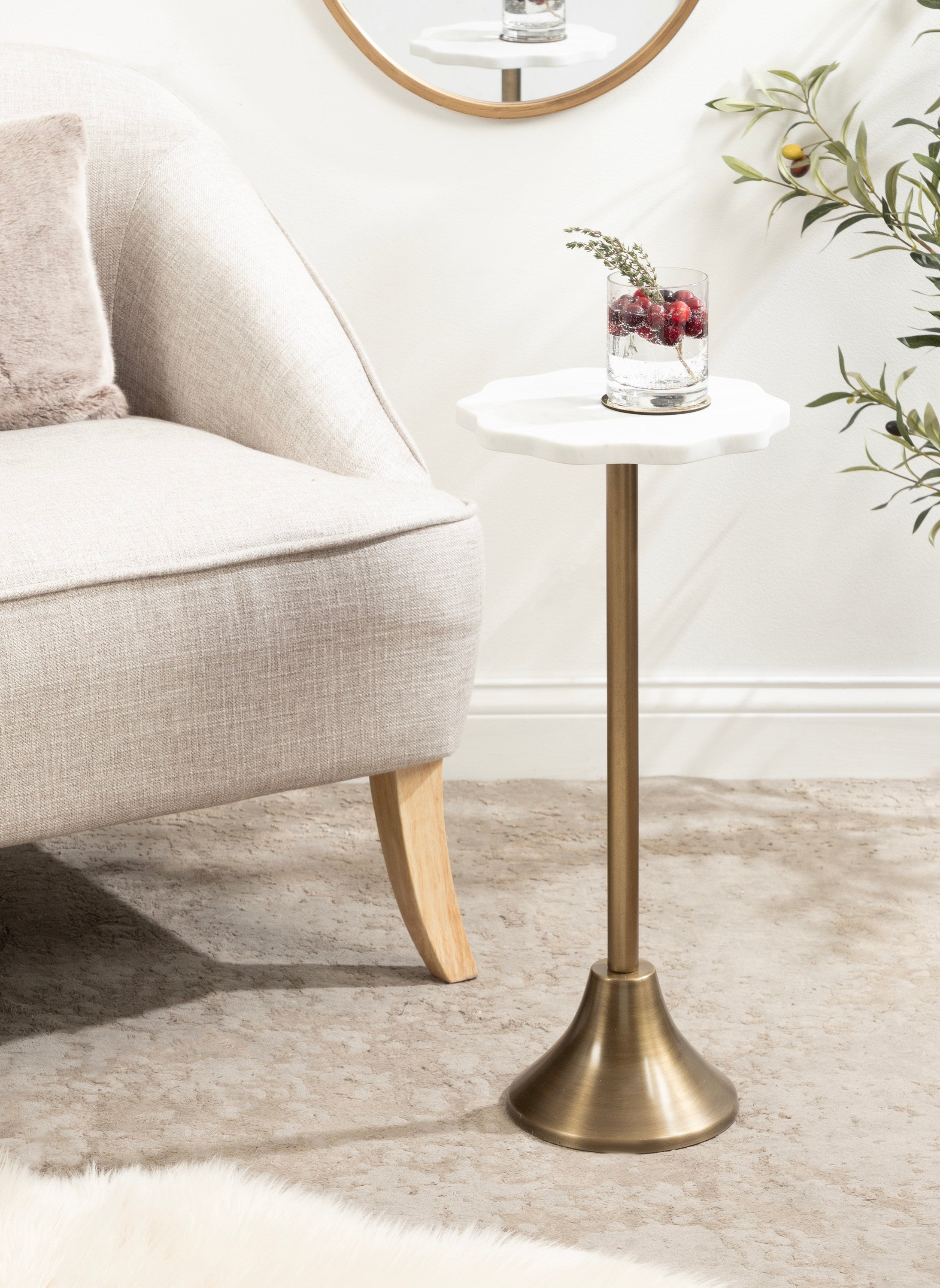 Side Table White Gold 10x10x23 6