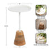 Side Table White Natural 14x14x24 2